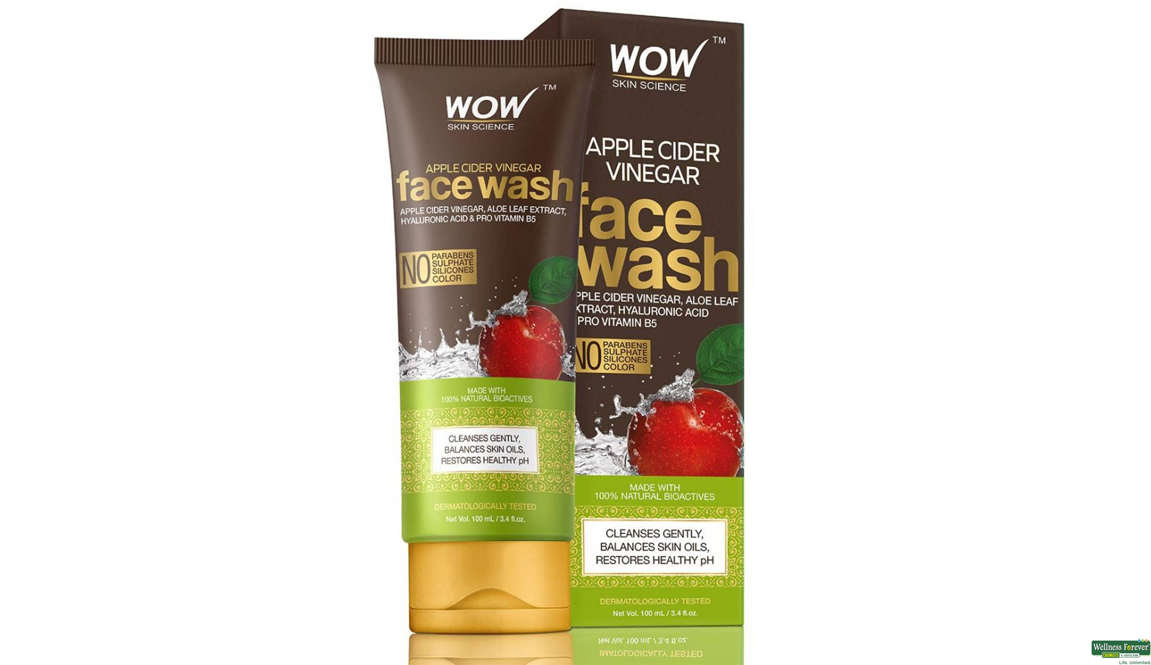 WOW F/WASH APPLE CIDER VINEGAR 100ML- 1, 100ML, null