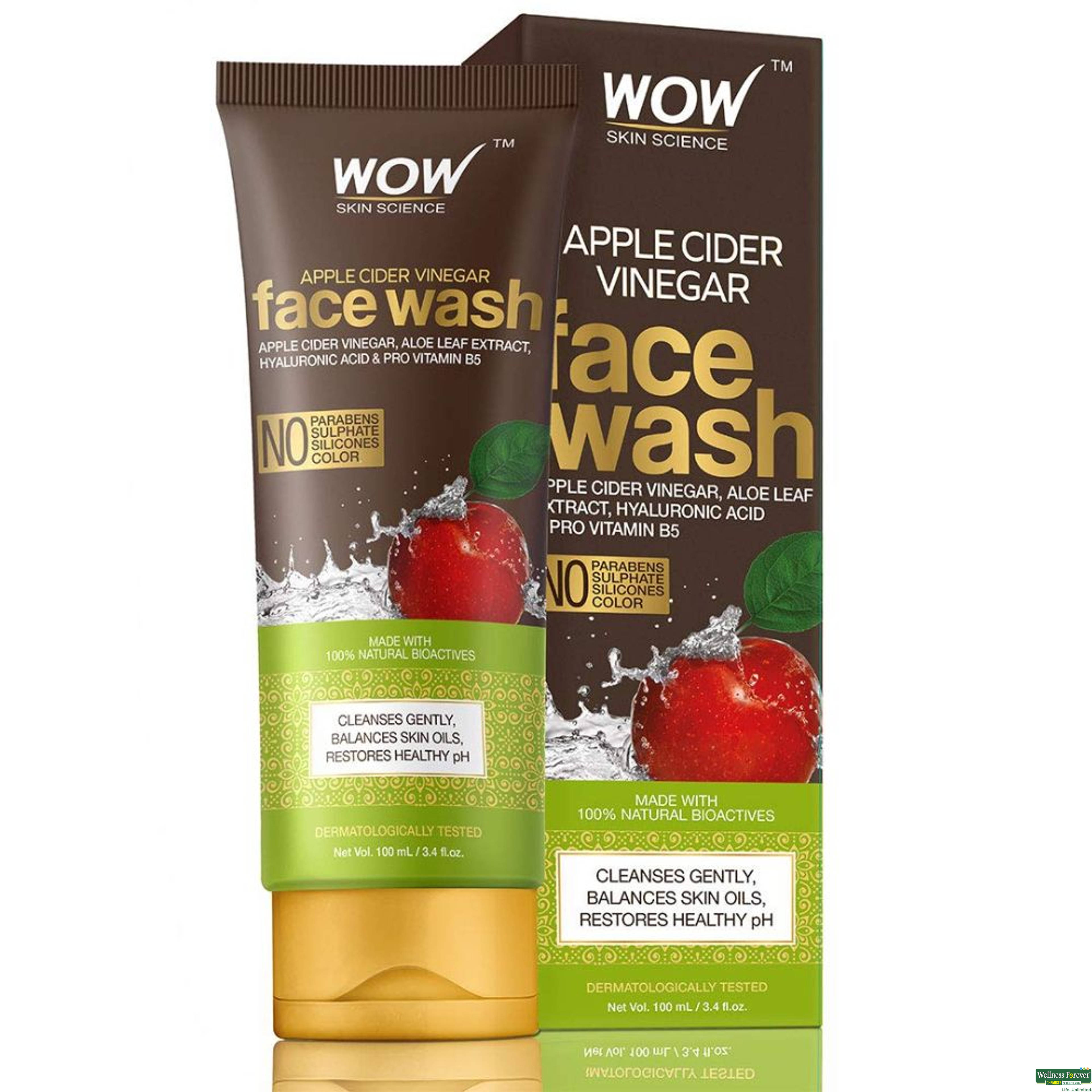 WOW Skin Science Apple Cider Vinegar Face Wash, 10-image