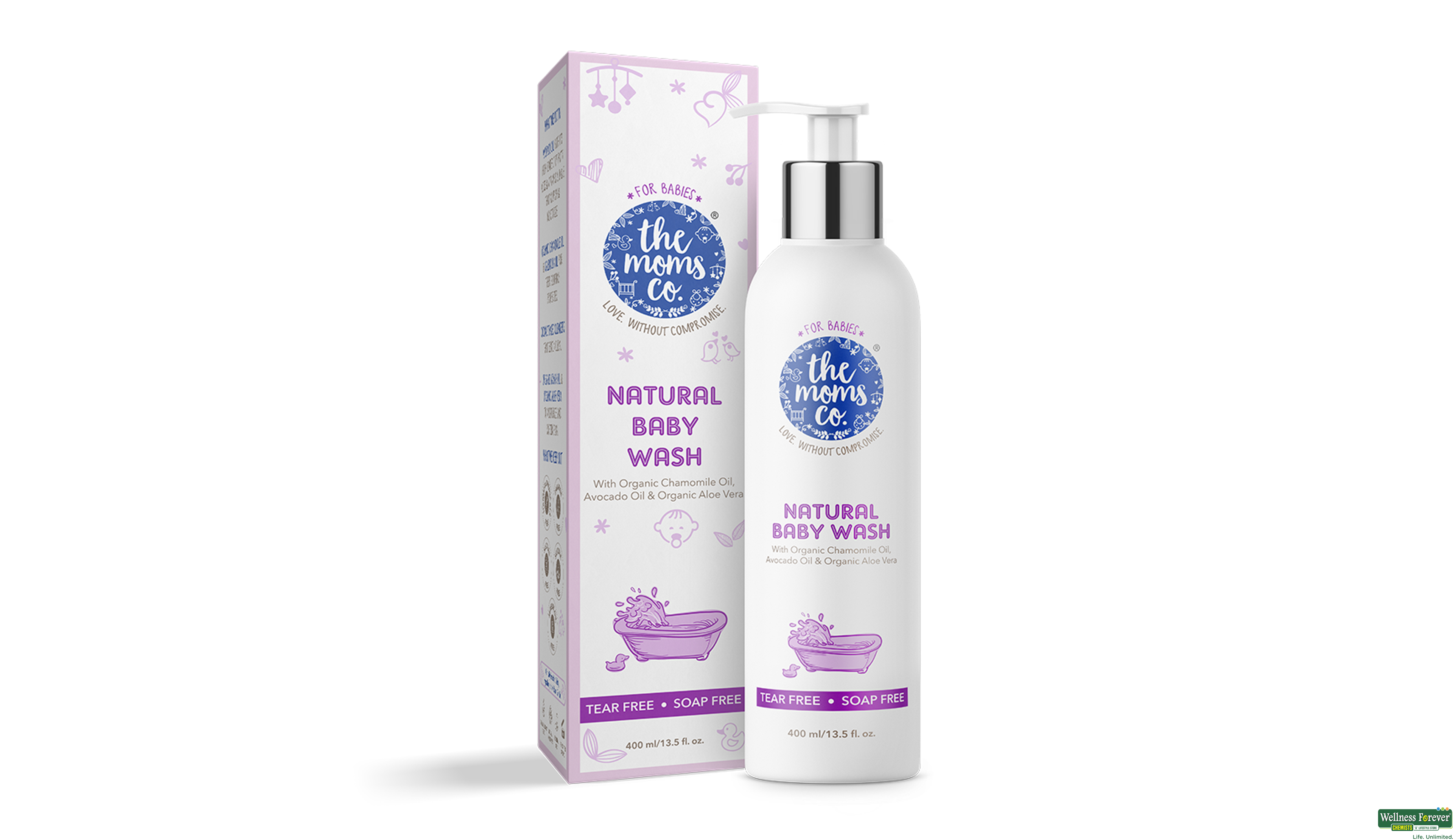 THE MOMS BABY B/WASH NATURAL 400ML- 1, 400ML, null