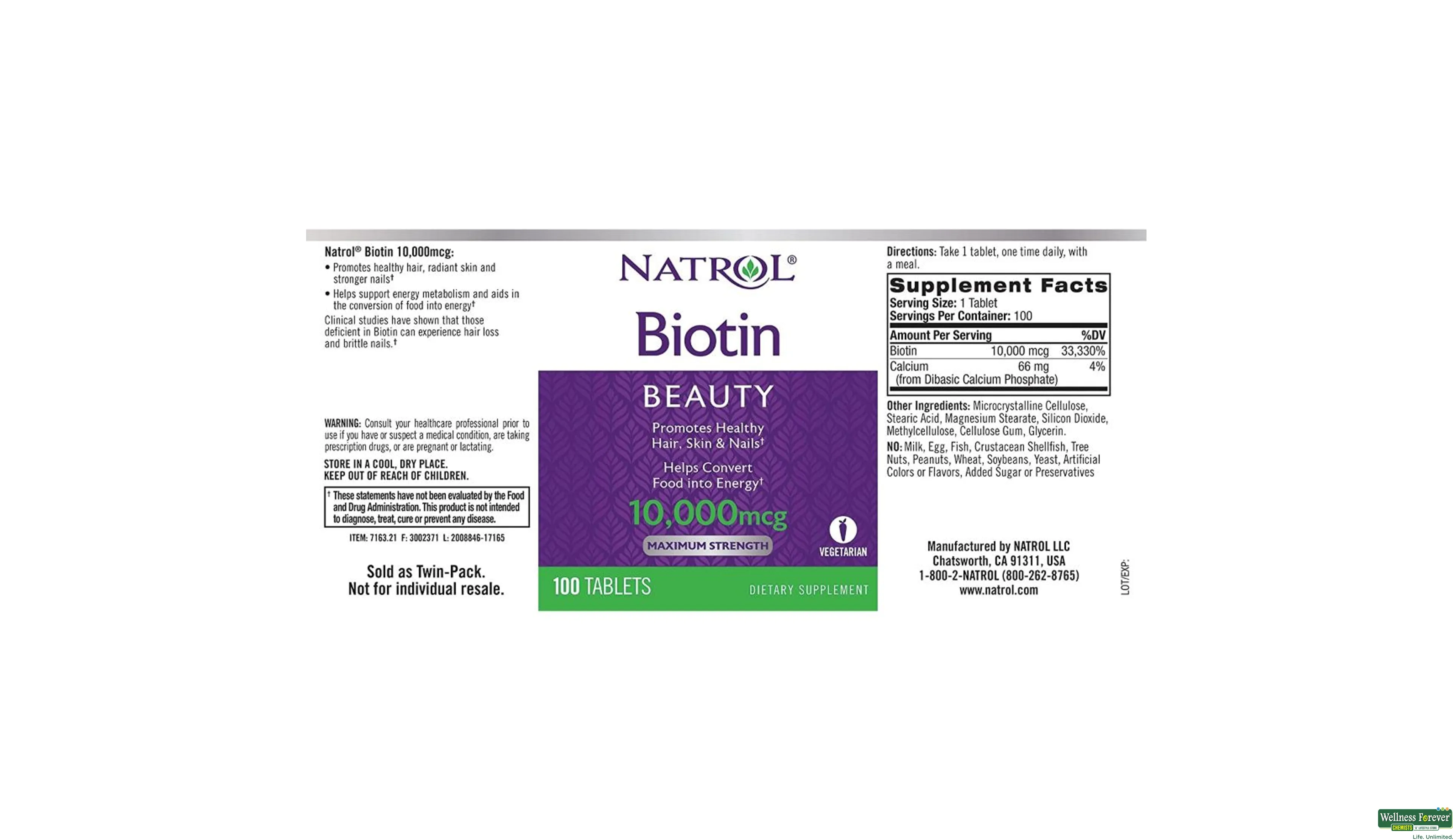 HEALTH AID BIOTIN 10 000µG 60TAB- 2, 60TAB, 