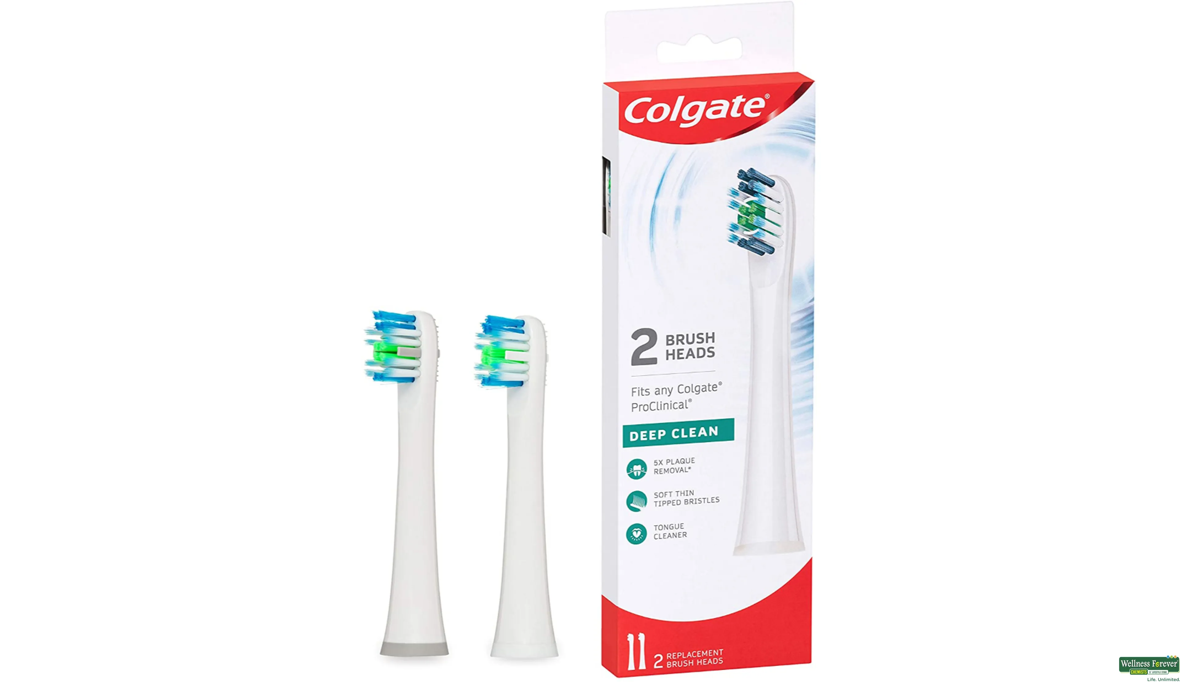 Colgate Pro Clinical 360 Deep Clean Brush Heads 2 Pack