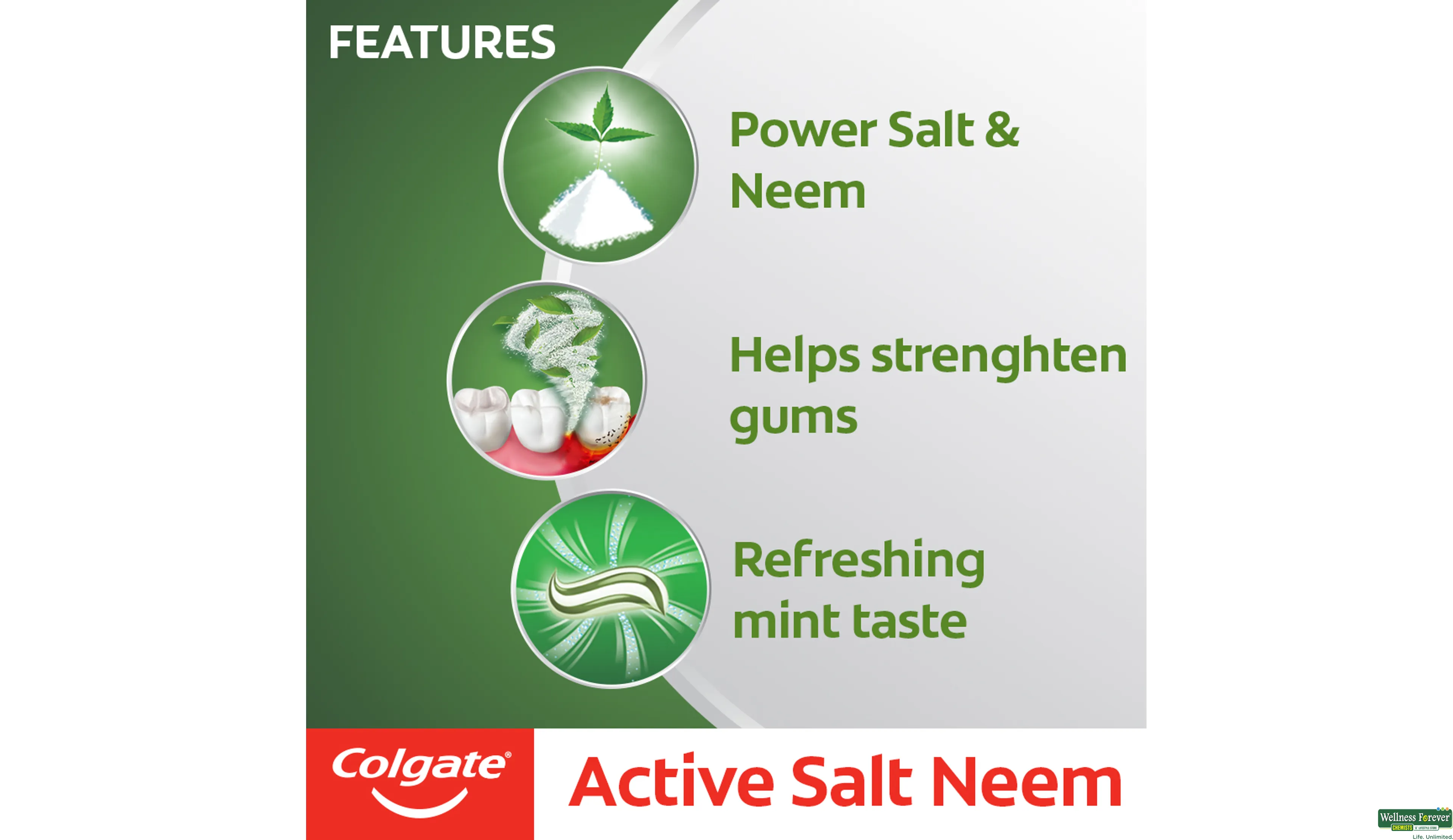 COLG T/PASTE ACTIVE SALT NEEM 200GM- 3, 200GM, 