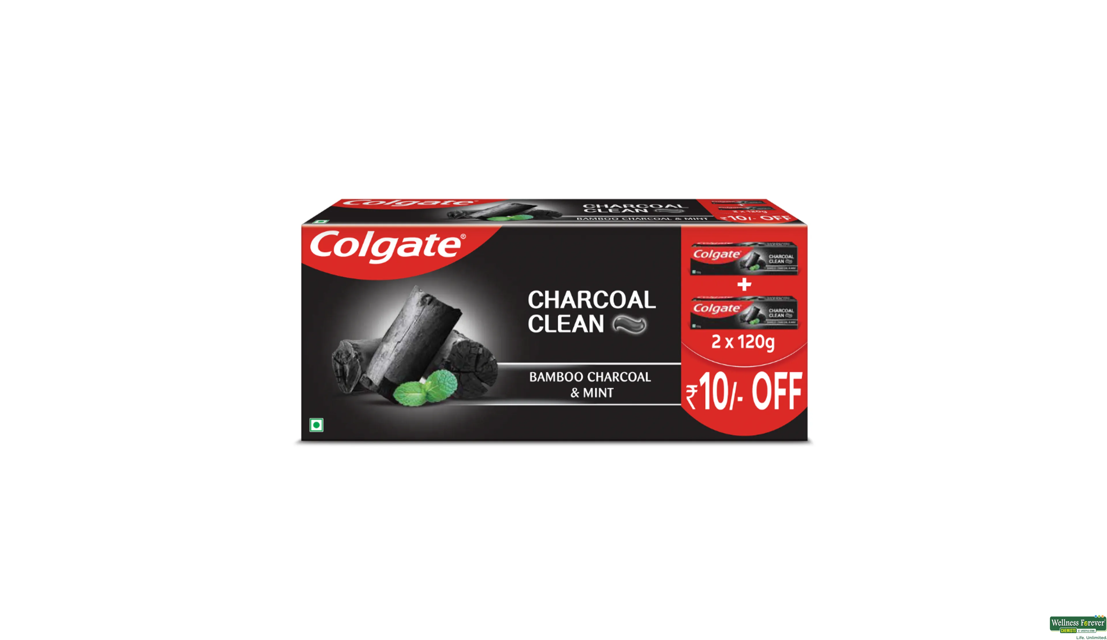 COLG T/PASTE CHARCOAL CLEAN 240GM- 1, 240GM, 