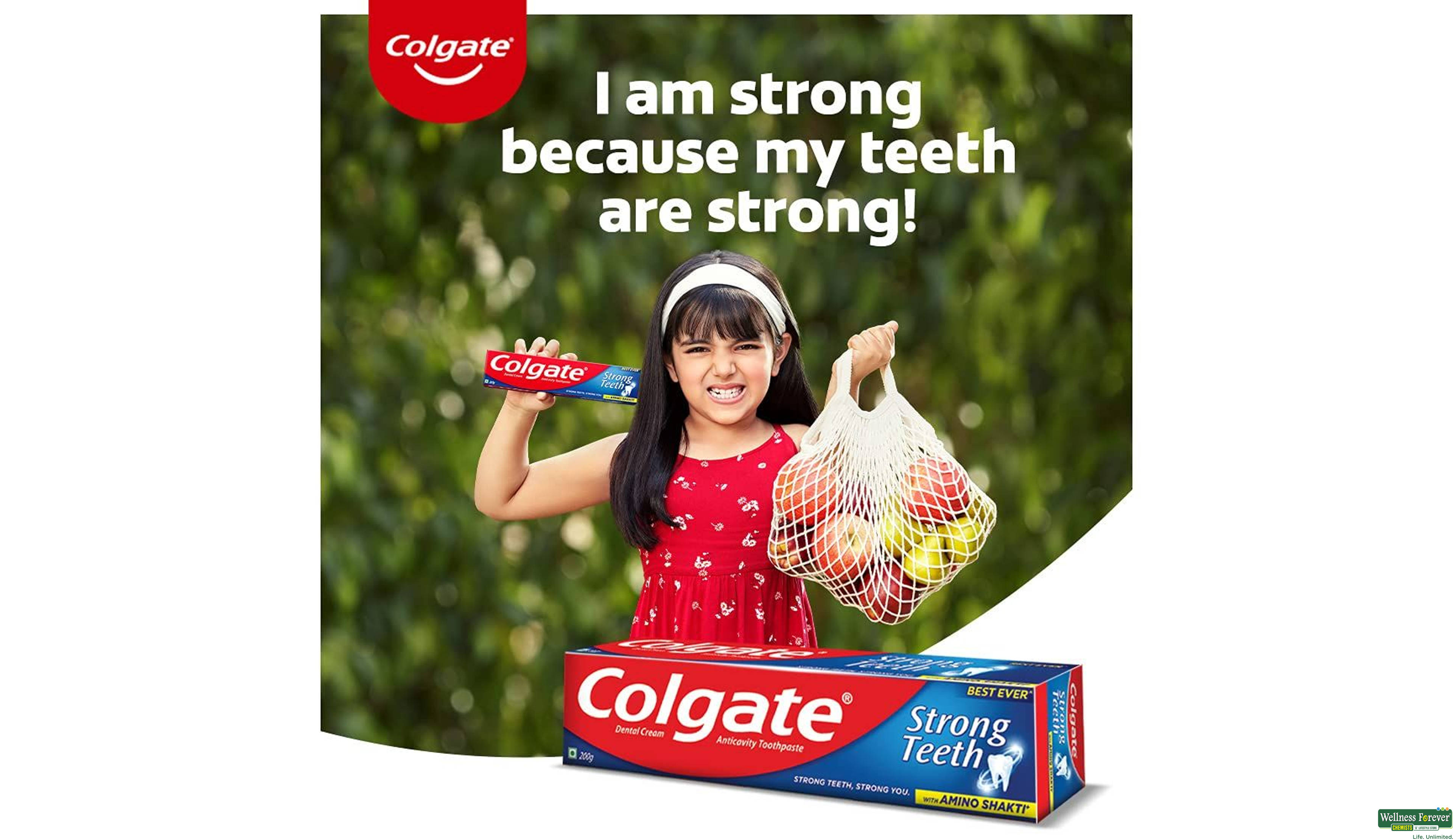 COLG T/PASTE STRONG TEETH 200GM- 2, 200GM, 