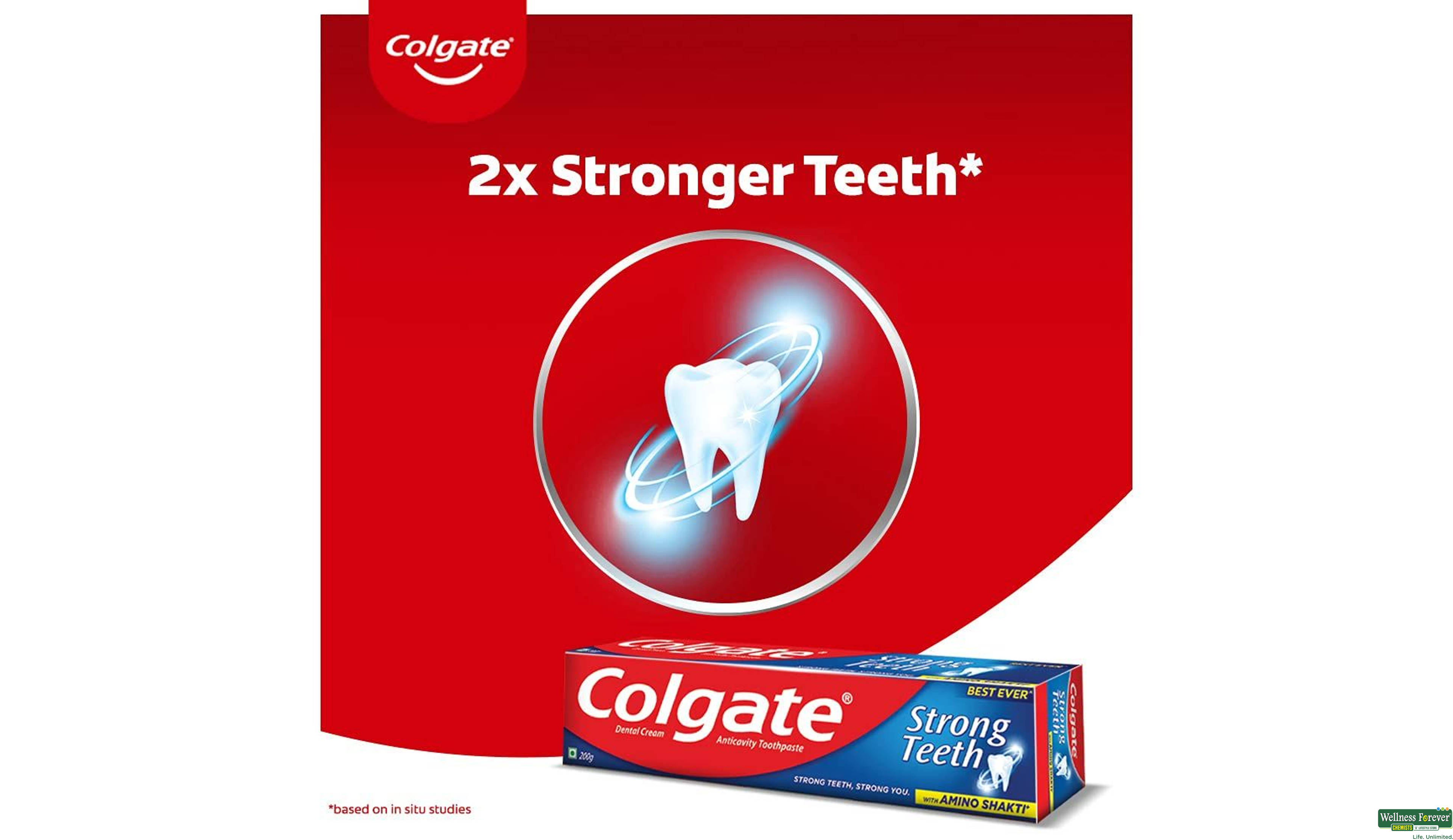 COLG T/PASTE STRONG TEETH 200GM- 4, 200GM, 