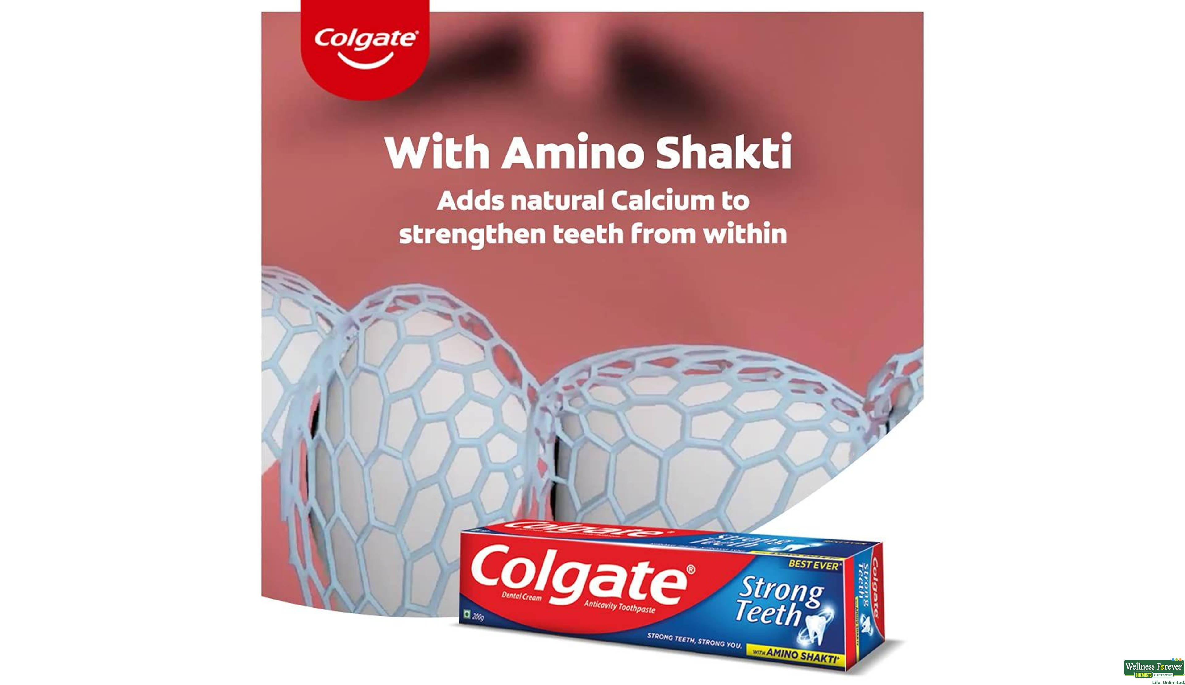 COLG T/PASTE STRONG TEETH 200GM- 5, 200GM, 