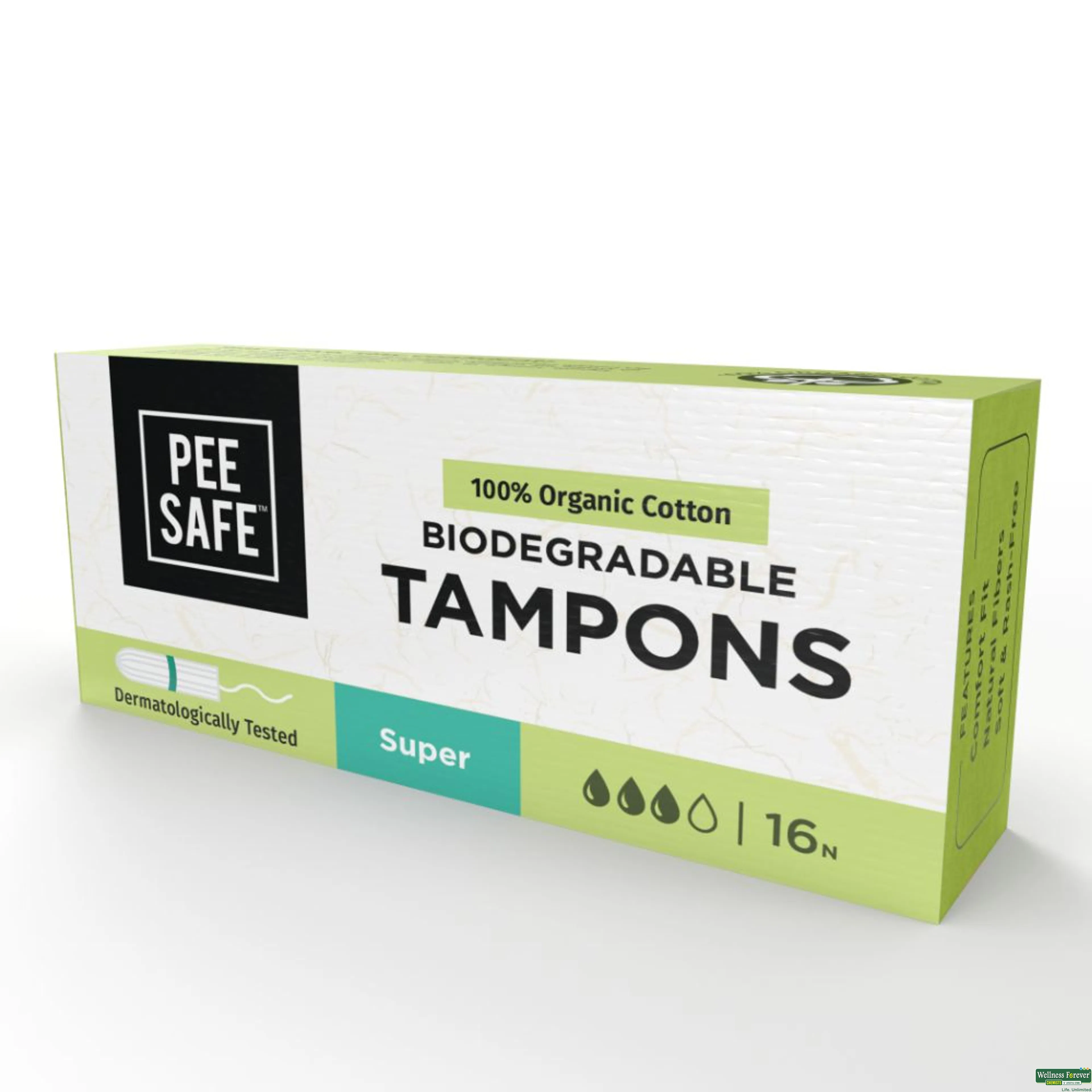 Buy Pee Safe 100% Organic, Biodegradable Cotton Tampons, Regular, Pack of  16 Online at Best Prices