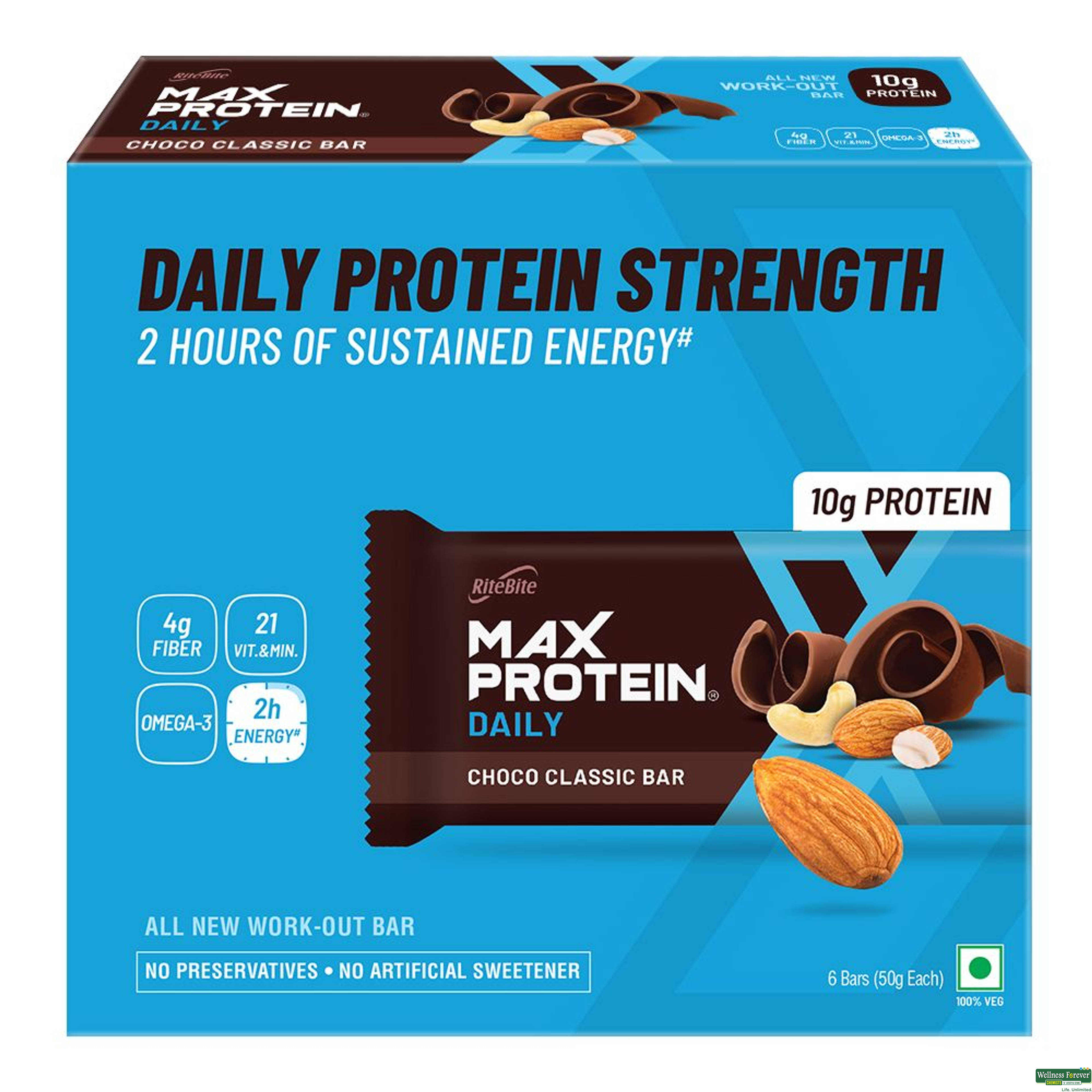 RiteBite Max Protein Daily Choco Classic Bar, 6x50 g-image