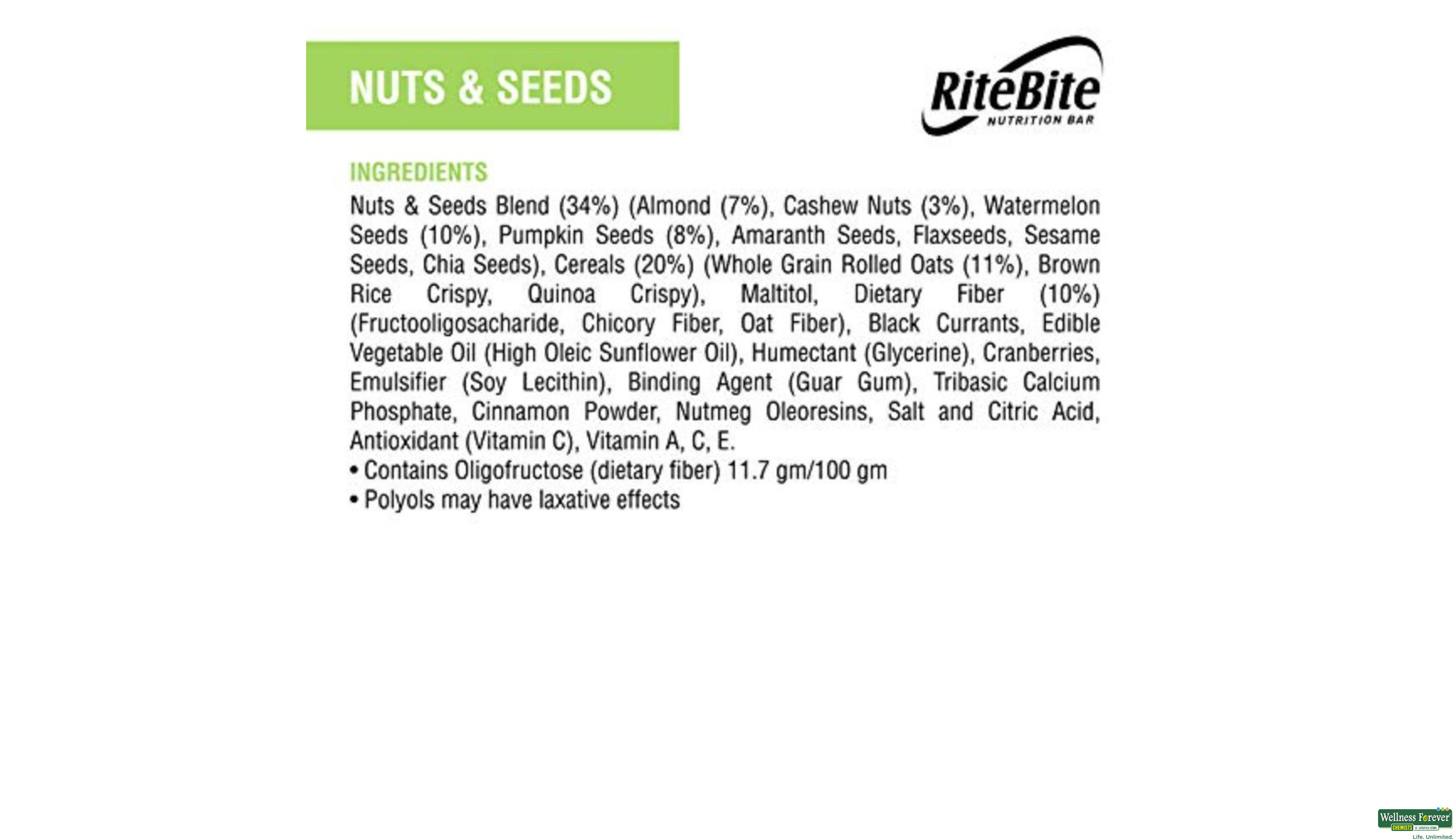 RITE B ENERGY BAR NUTS/SEEDS 35GM- 3, 35GM, null