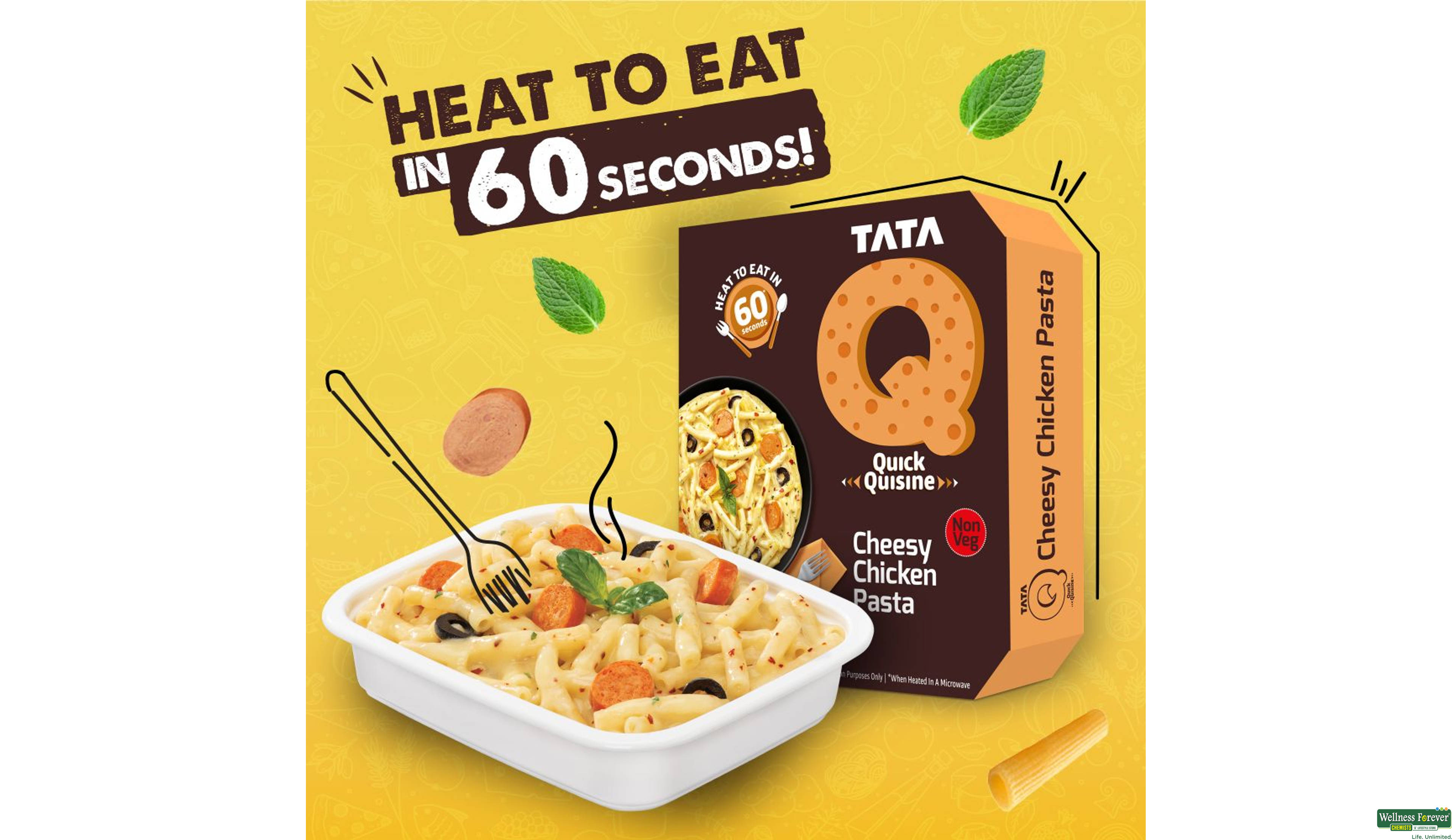 TATA Q CHEESY CHICKEN PASTA 305GM- 6, 305GM, null