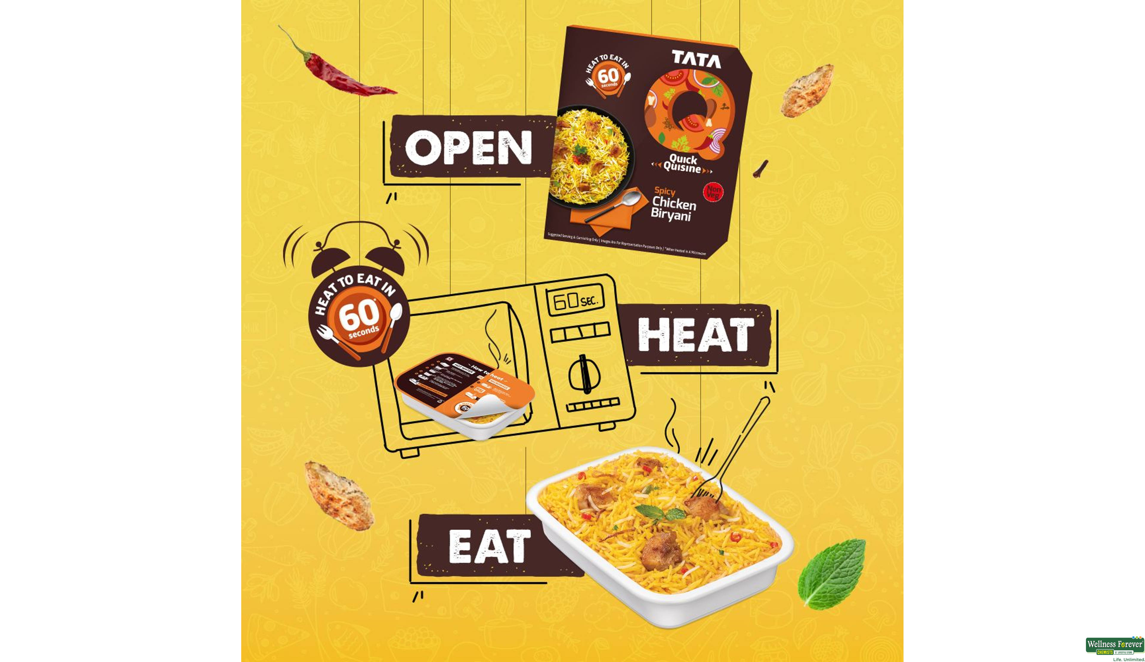 TATA Q SPICY CHICKEN BIRYANI 330GM- 5, 330GM, null