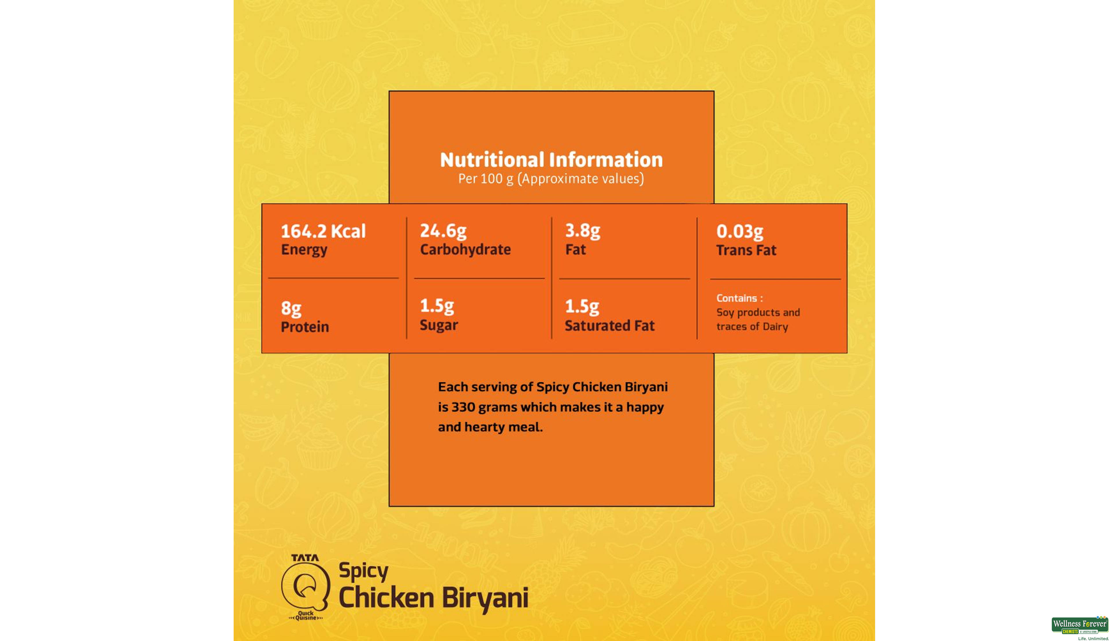 TATA Q SPICY CHICKEN BIRYANI 330GM- 7, 330GM, null