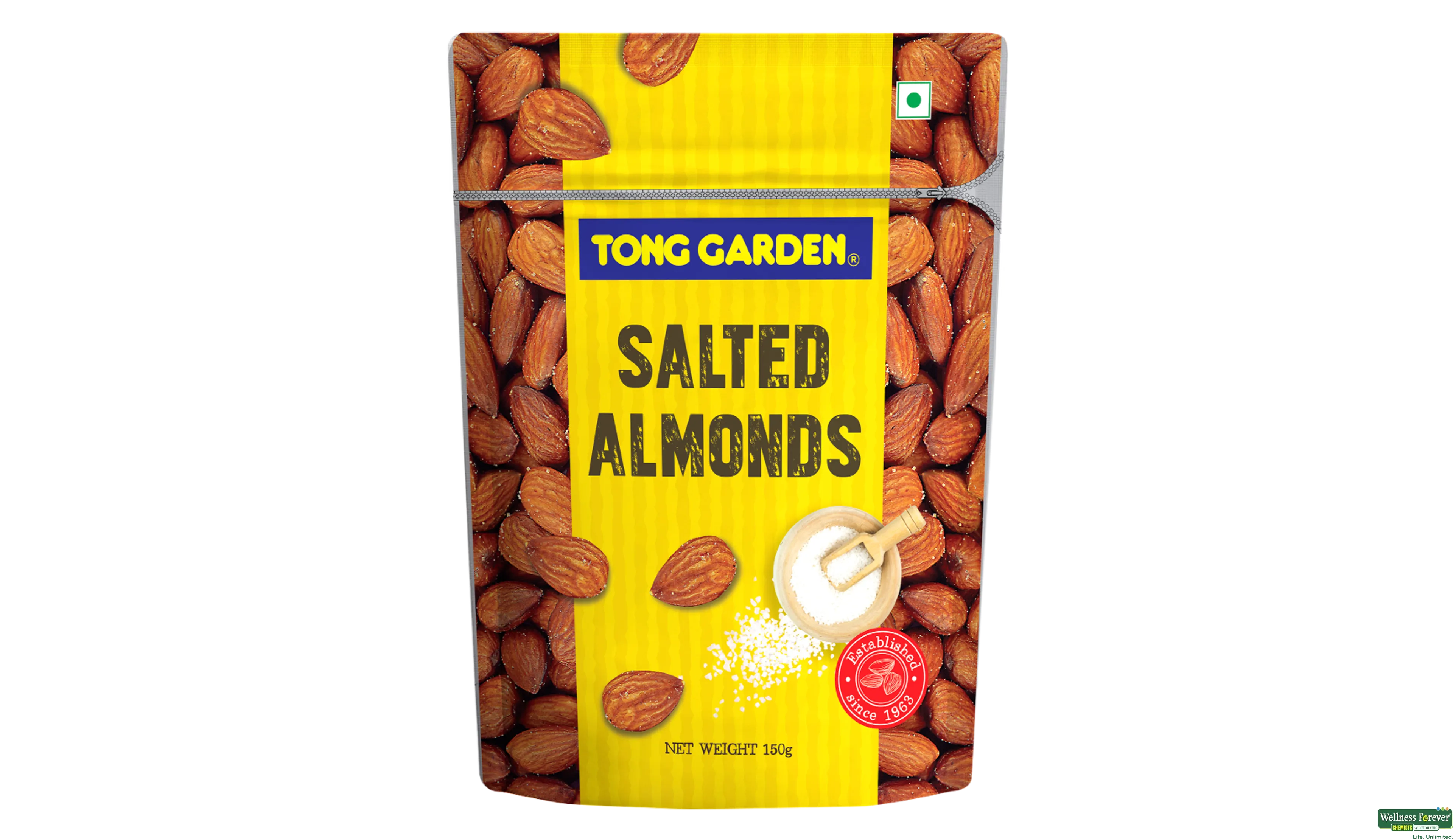 TONG GARDEN SALTED ALMONDS 150GM- 1, 150GM, null