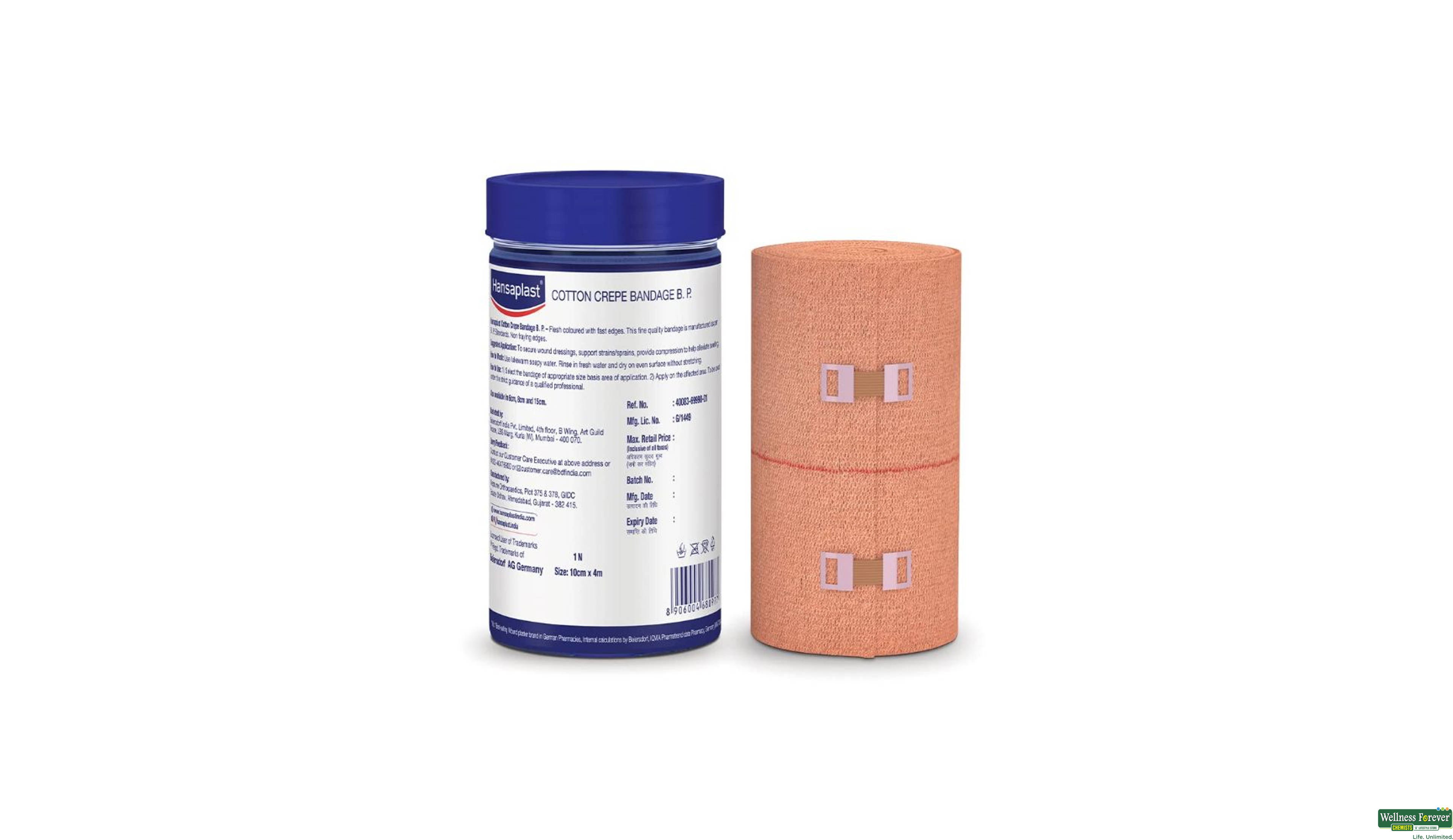 HANSAPLAST CREPE BANDAGE (10CMX4M) 1PC- 2, 1PC, 