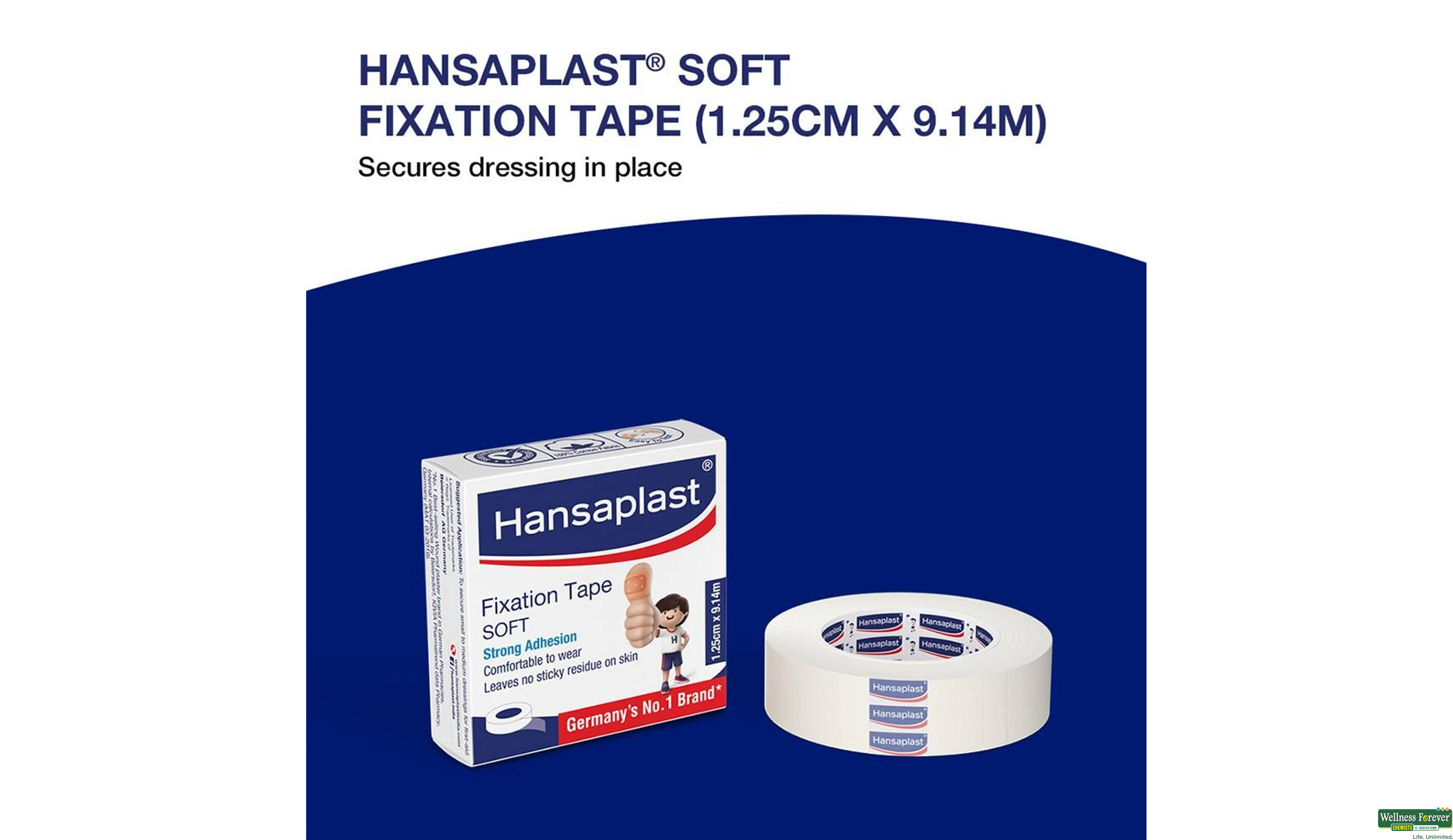 HANSAPLAST FIXATION TAPE (1.25CMX9.14) 1PC- 2, 1PC, 