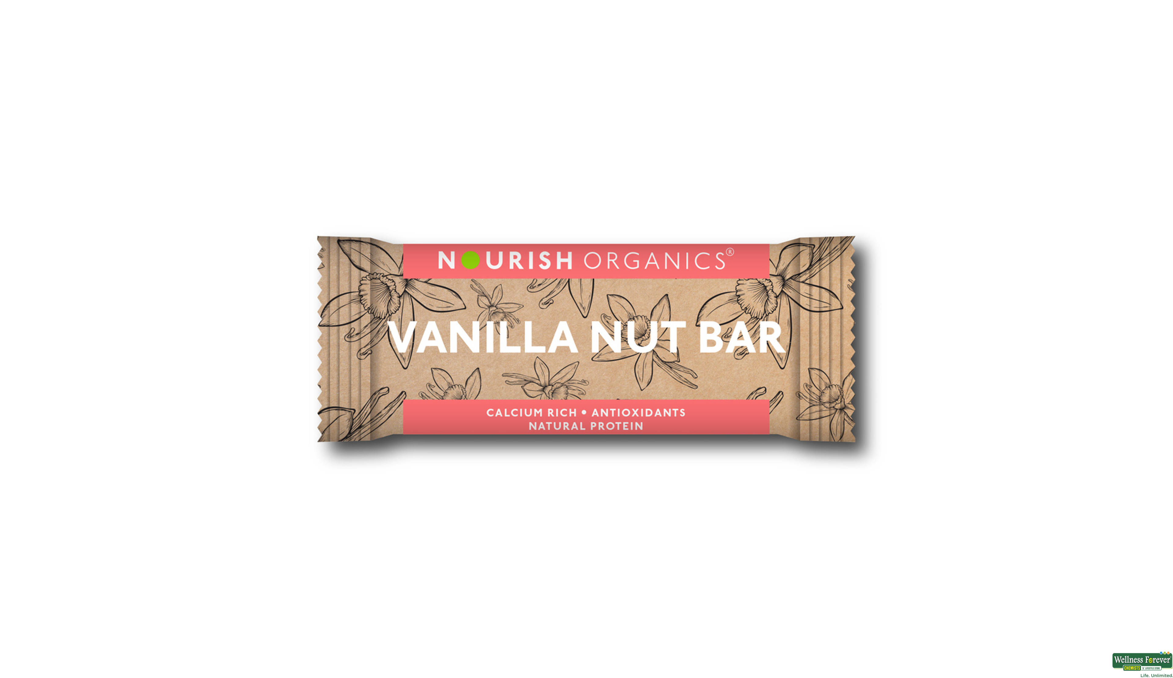 NOURISH ORGANIC BAR VANILLA NUT 6X30GM- 2, 30GM, 