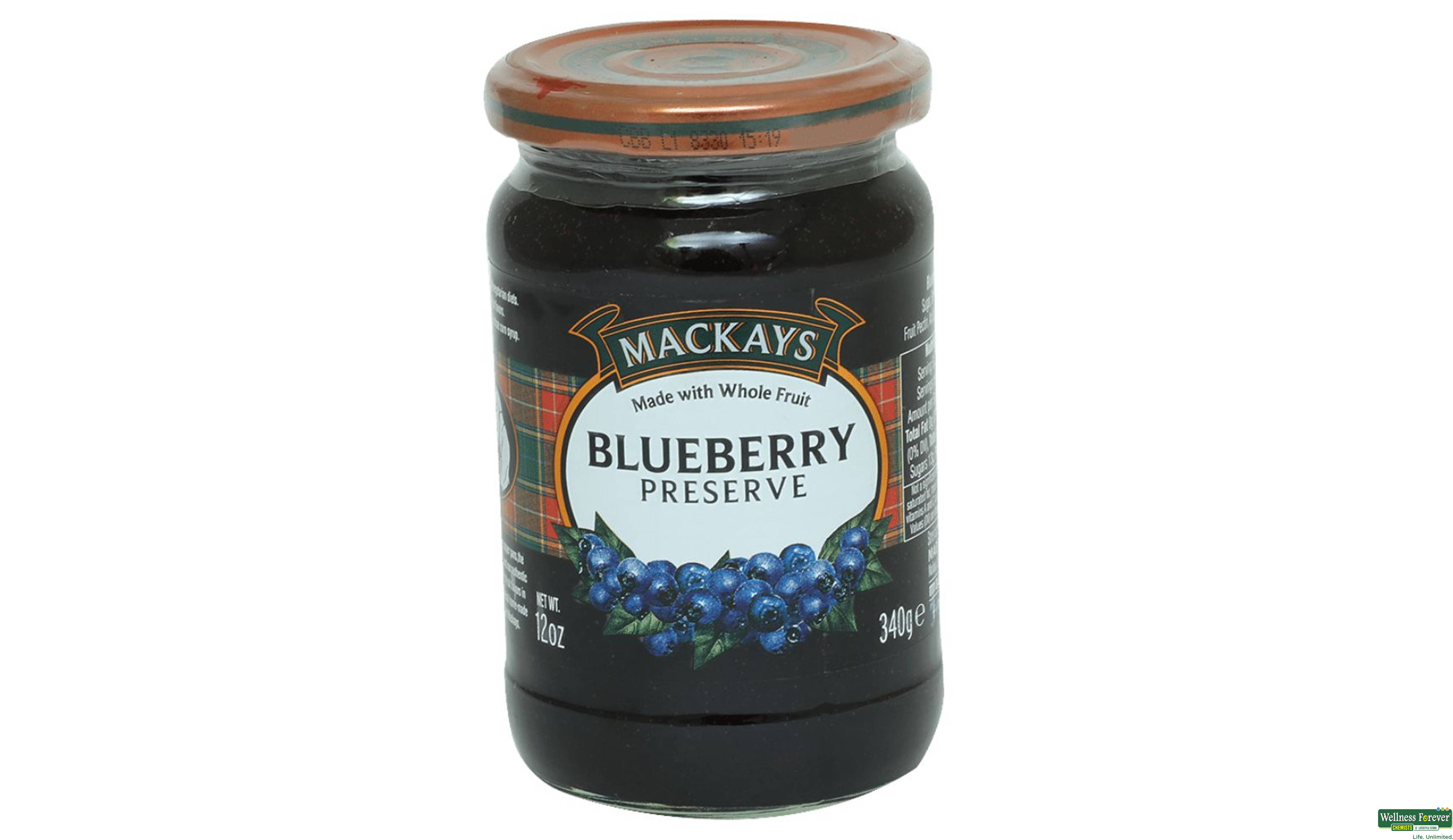 MACKAYS JAM BLUEBERRY PRESERVE 340GM- 1, 340GM, 