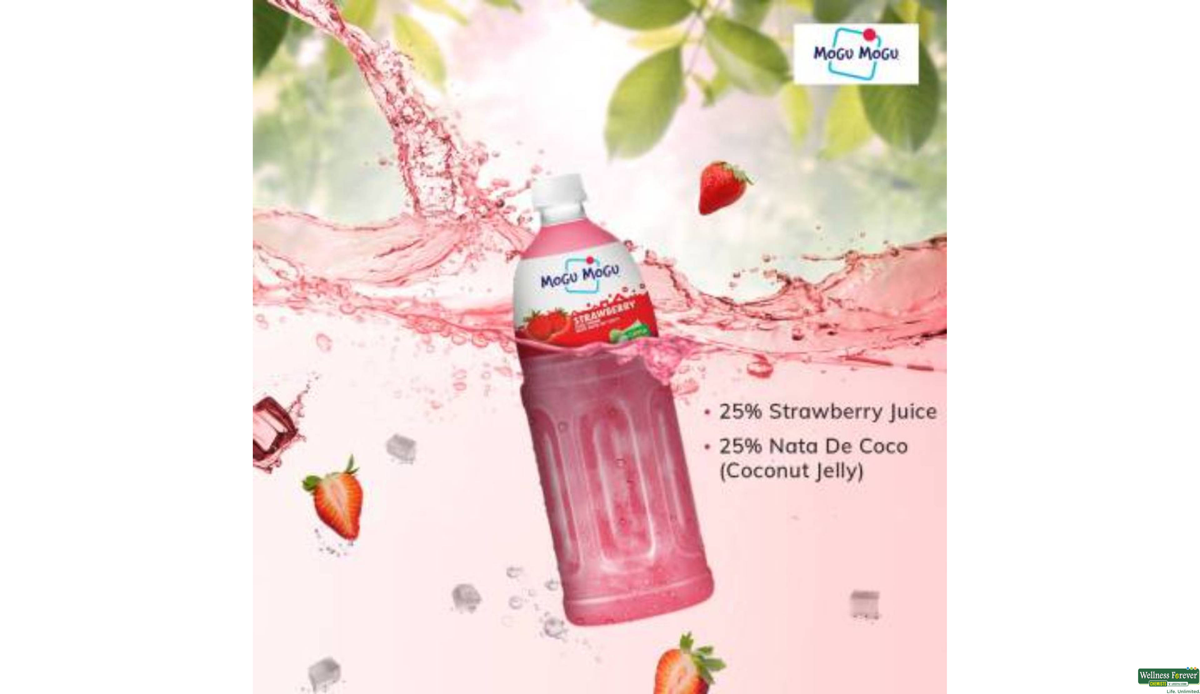 MOGU MOGU JUICE STRAW NATA DE COCO 1LTR- 3, 1LTR, 