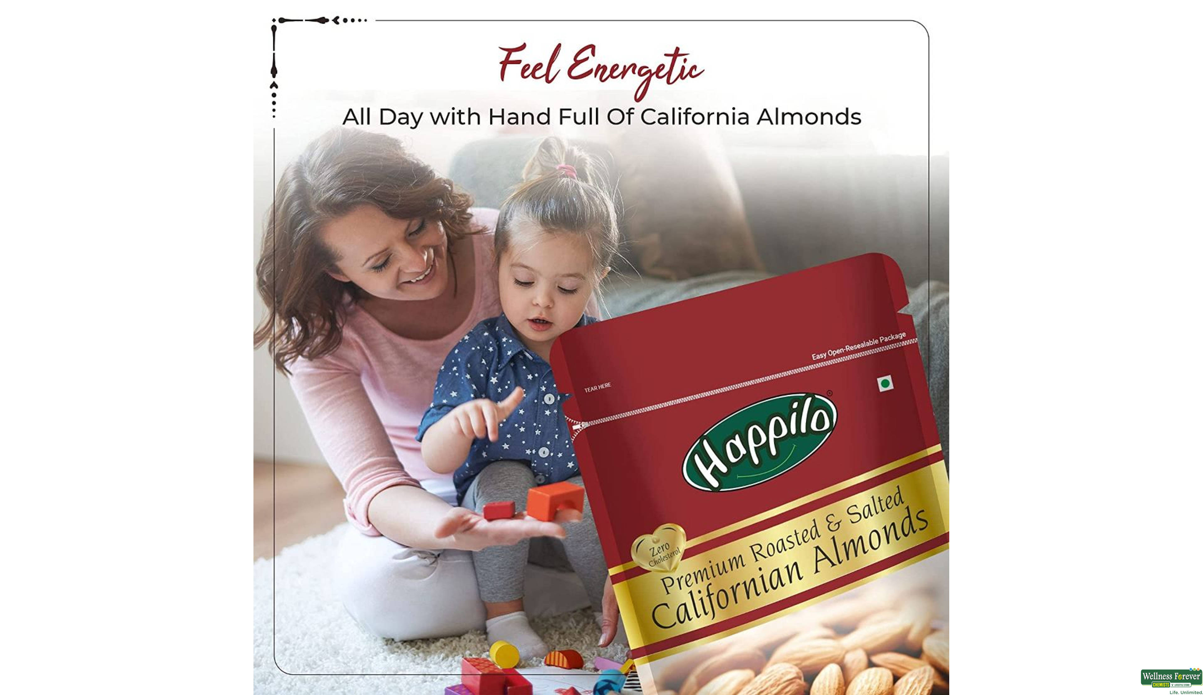 HAPPILO ALMOND ROSTED CALIFORNIAN 200GM- 7, 200GM, 