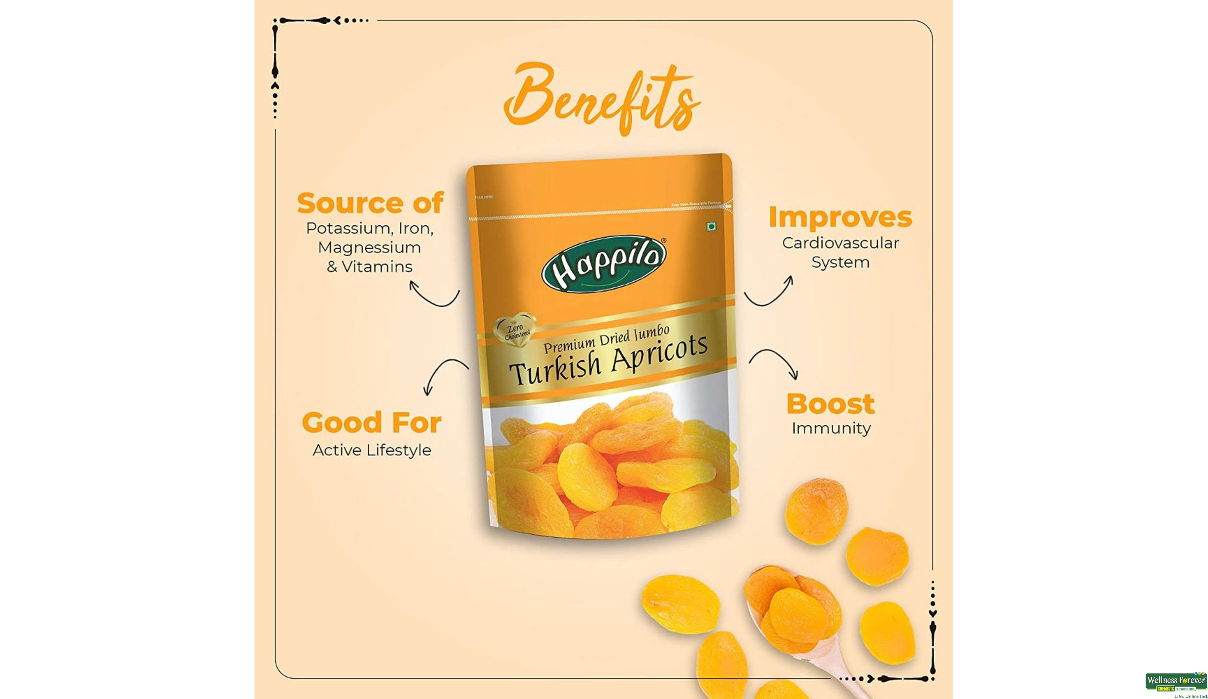 HAPPILO APRICOTS PREMIUM TURKISH 200GM- 5, 200GM, 