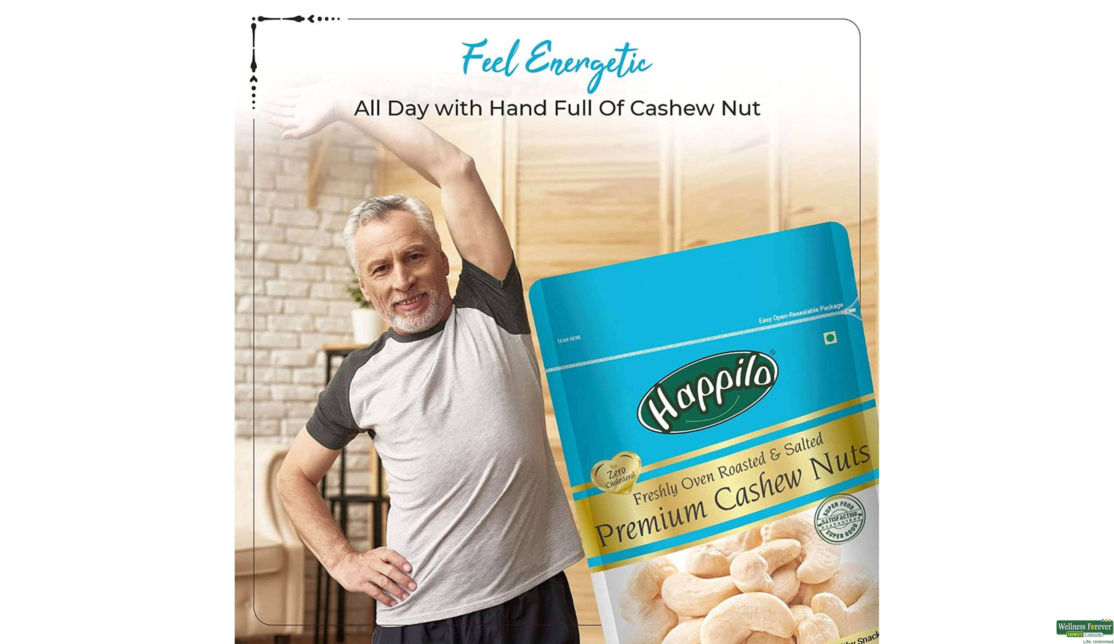 HAPPILO CASHEWS TOASTED/SALTED 200GM- 7, 200GM, 