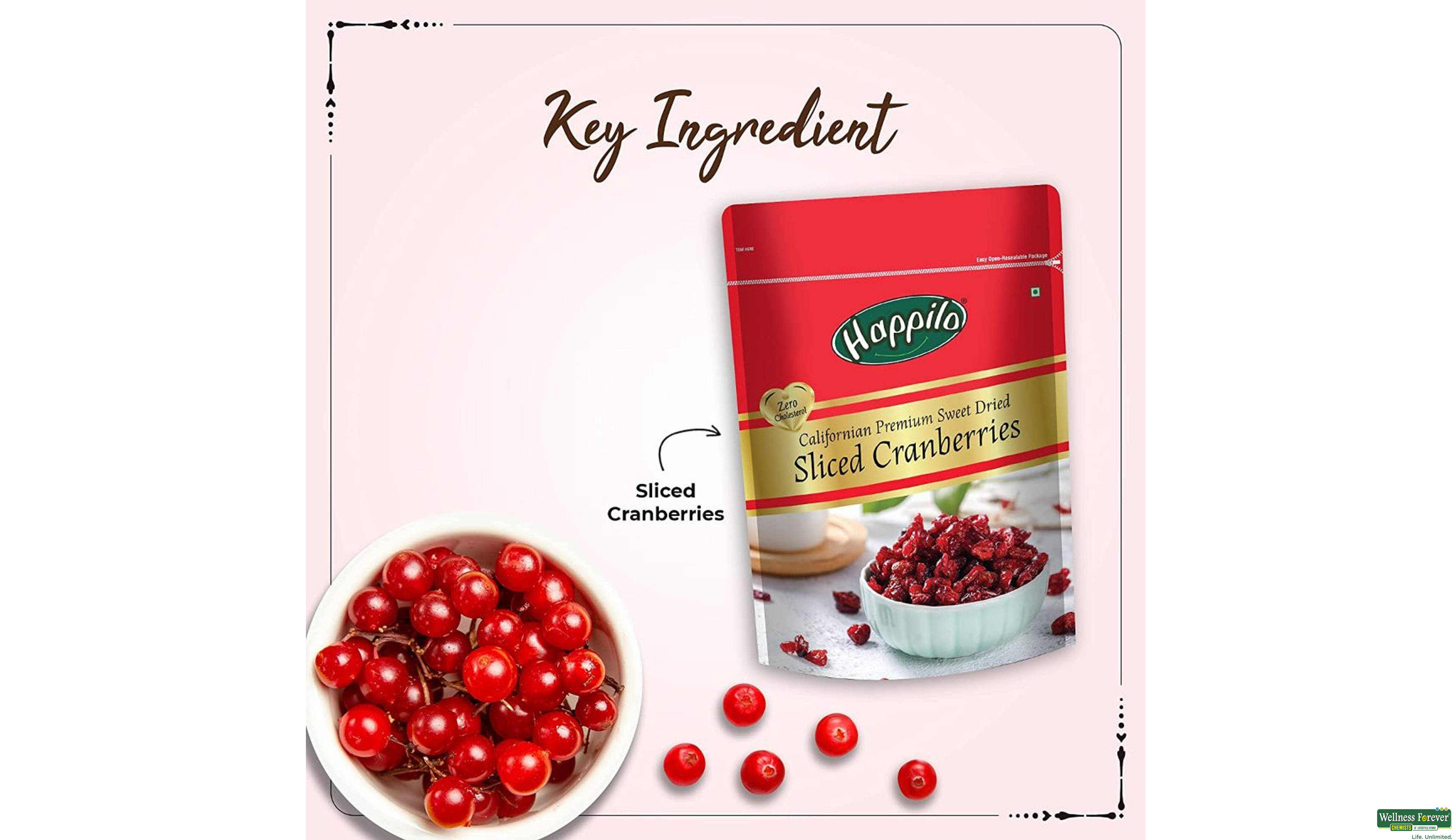 HAPPILO CRANBERRIES DRIED & SWEET 200GM- 4, 200GM, 