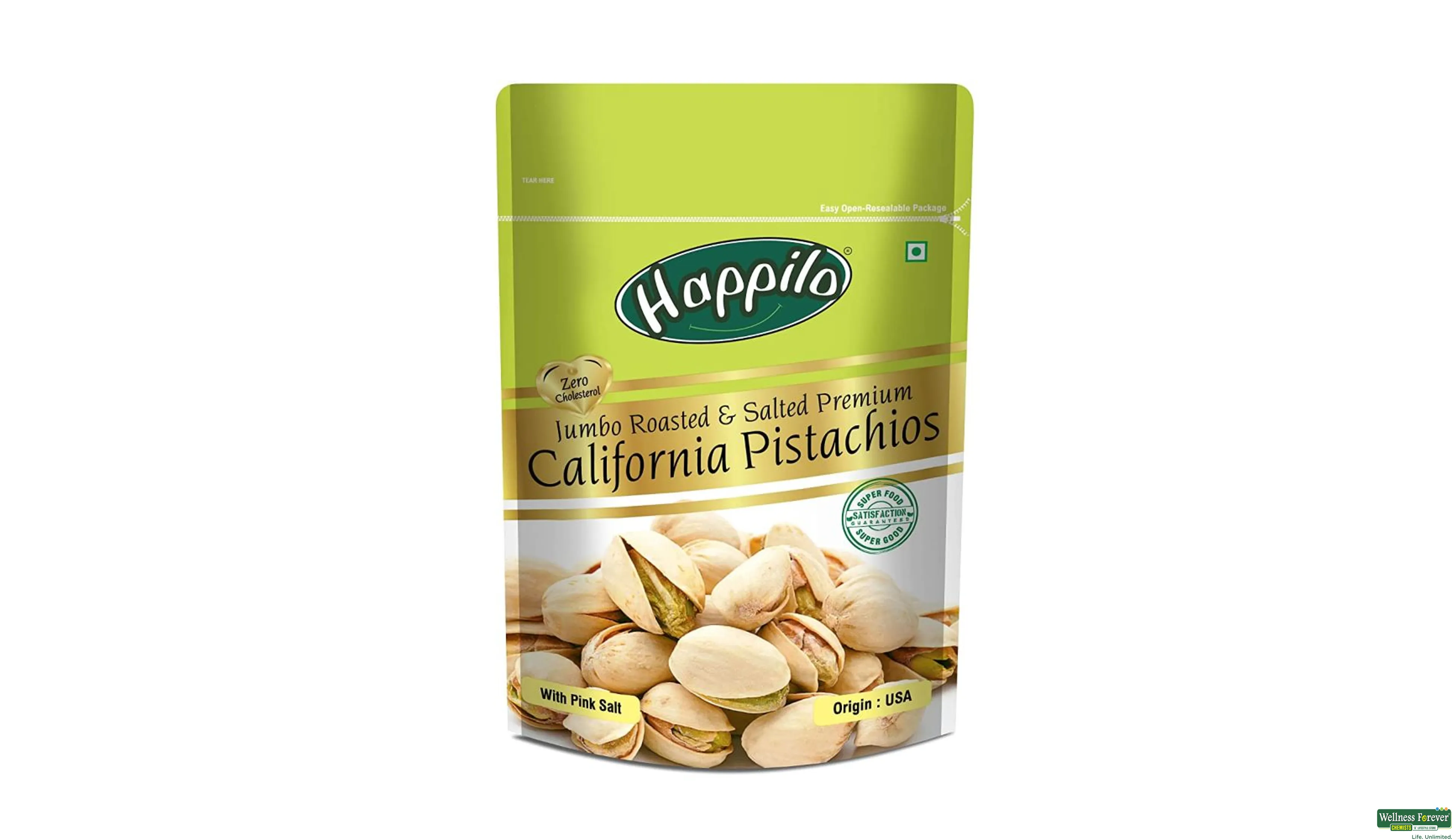 HAPPILOÂ PISTACHIOS ROASTED/SALTED 200GM- 1, 200GM, 