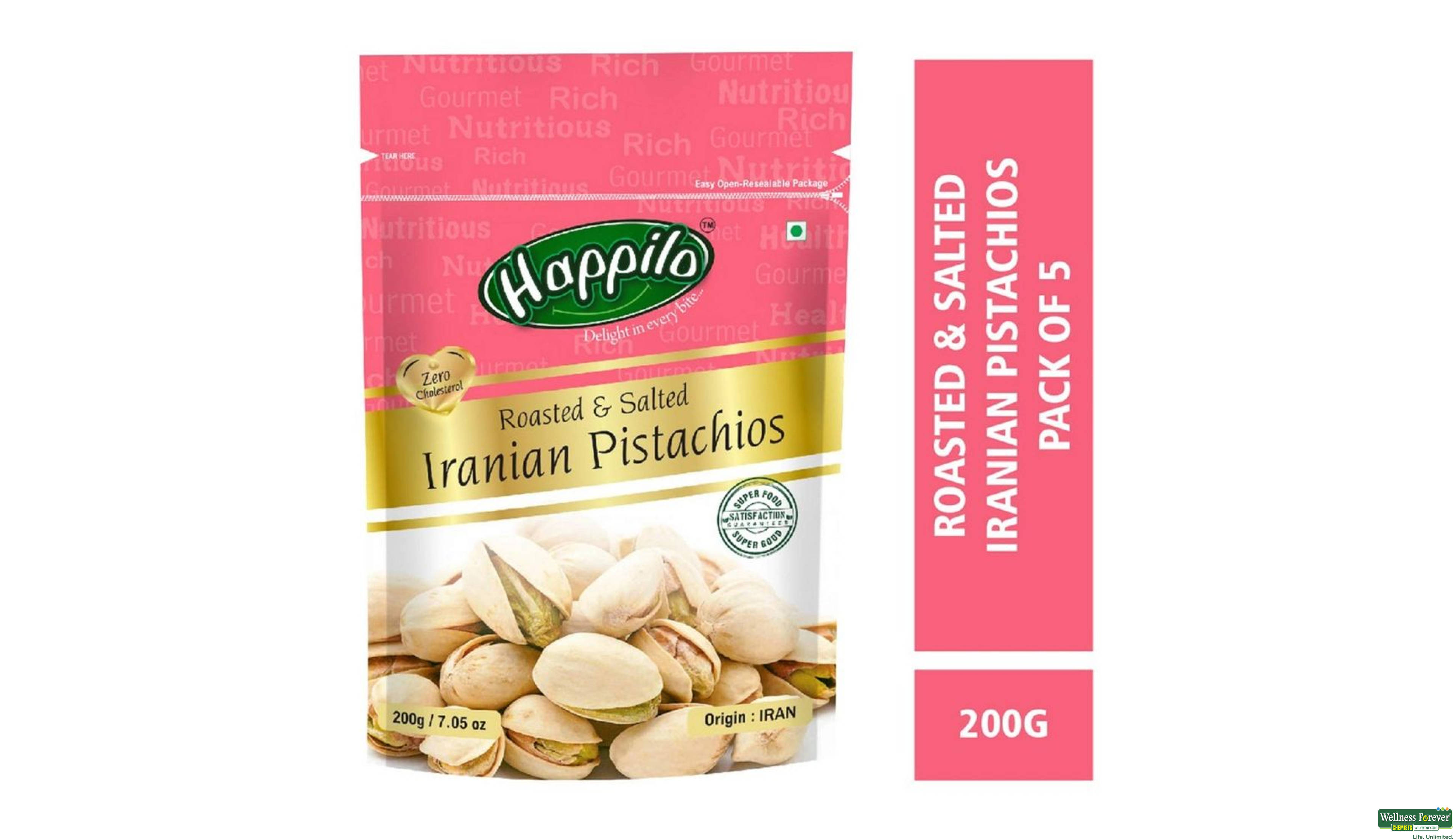 HAPPILO PISTACHIOS IRANIAN ROASTED 200GM- 1, 200GM, 