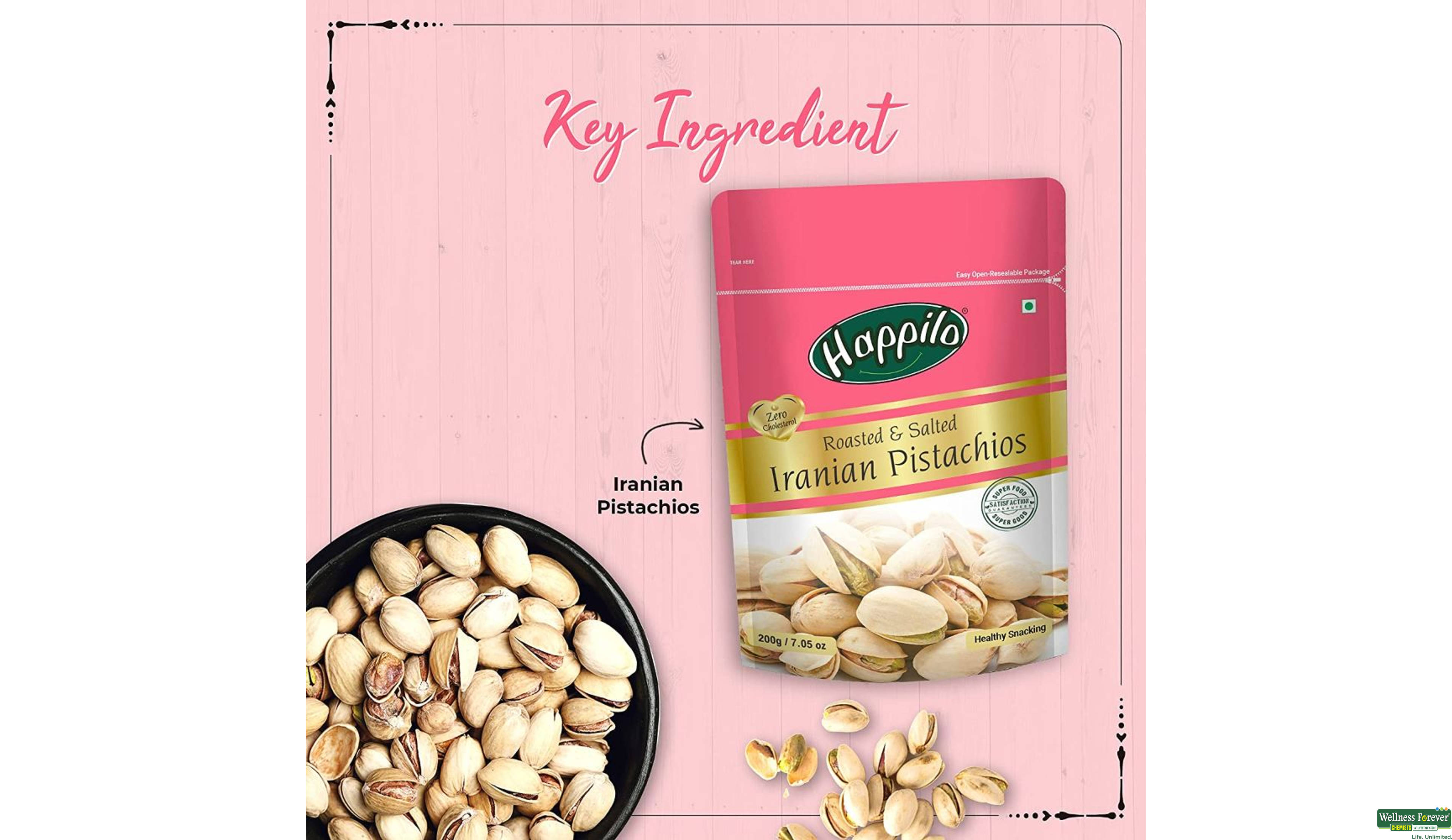 HAPPILO PISTACHIOS IRANIAN ROASTED 200GM- 5, 200GM, 