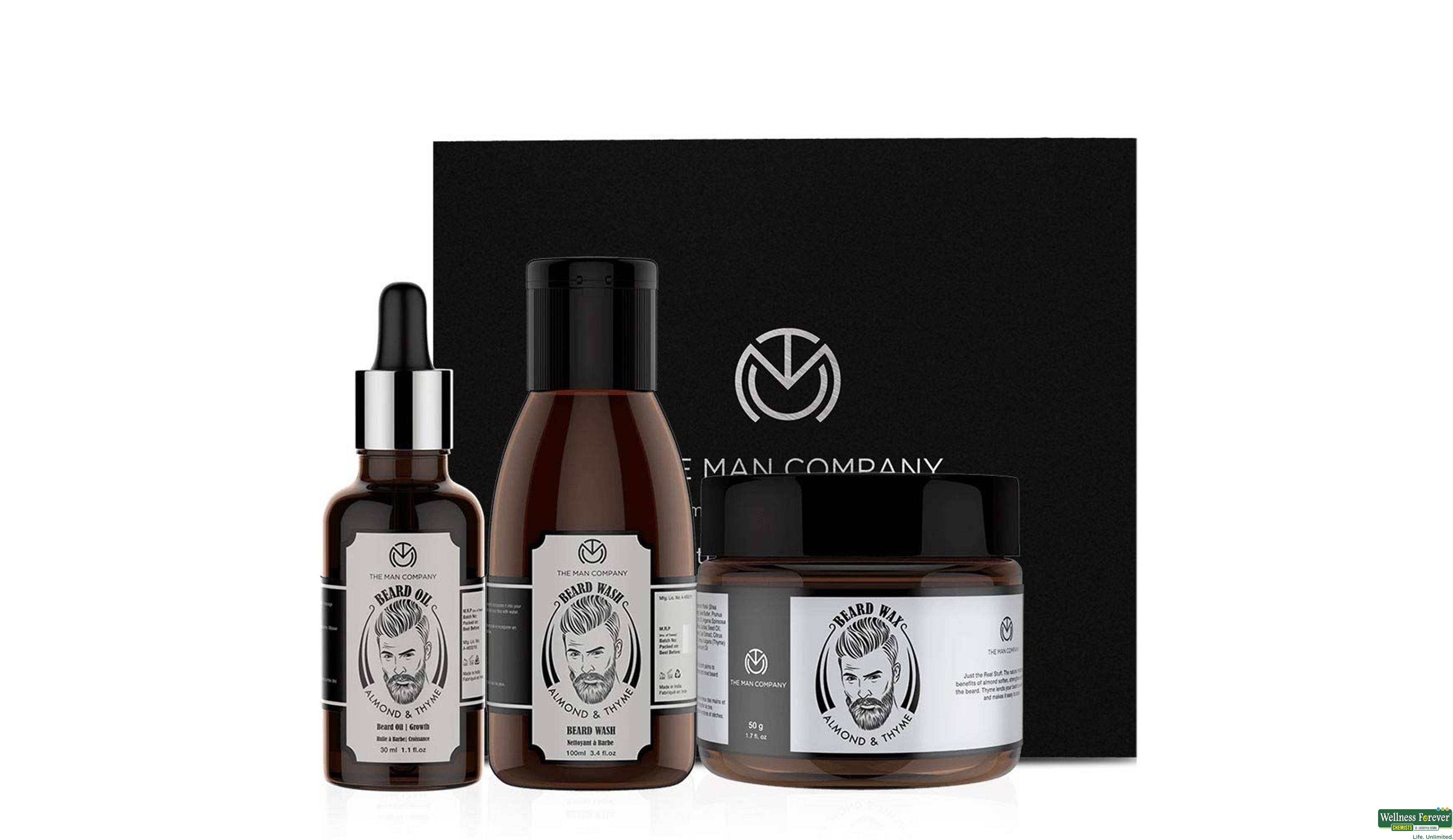 THE MAN ALMOND THYME BEARD GIFT KIT MEN 1PC- 1, 1PC, null