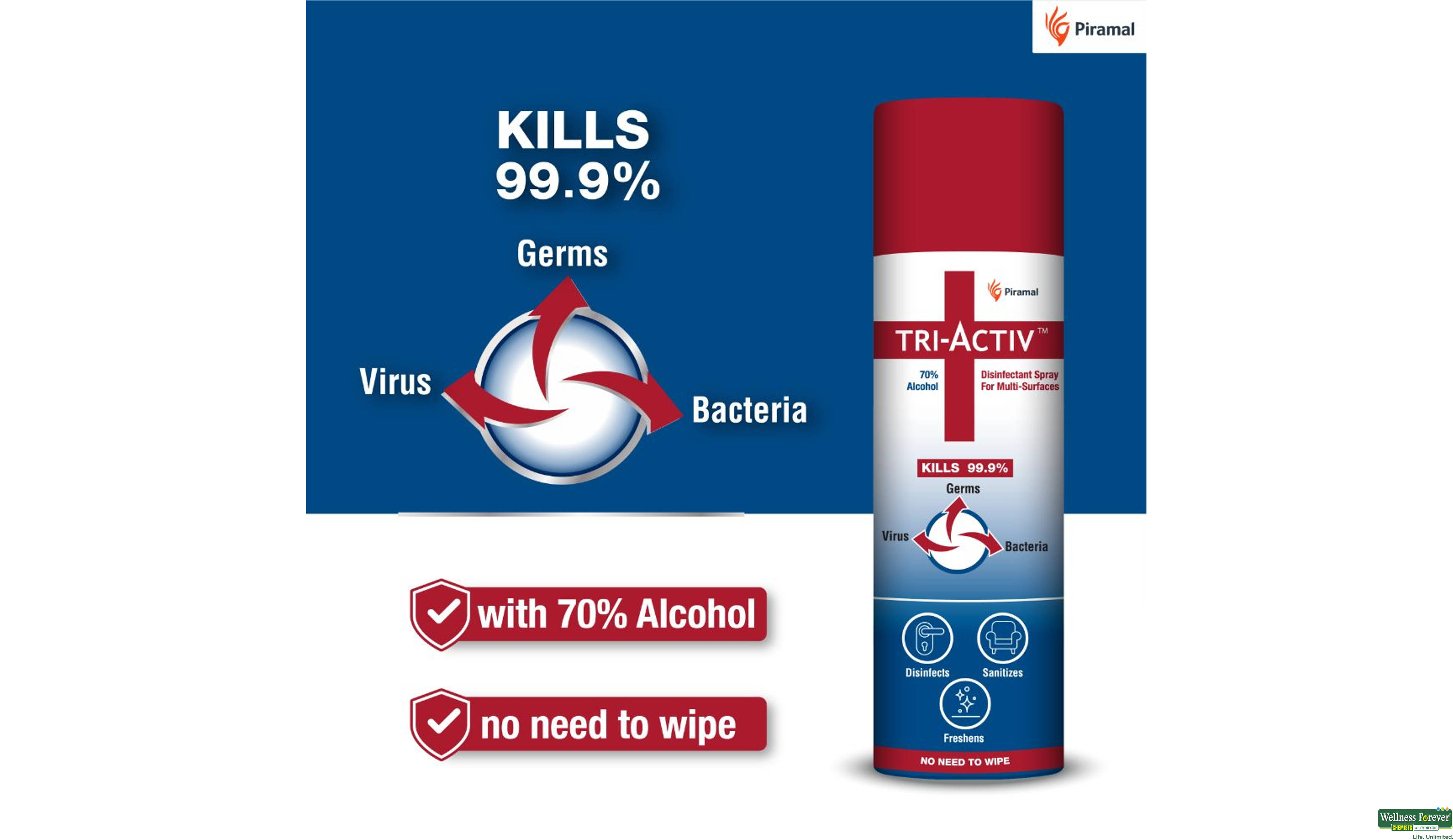 TRI-ACTIV DISINFECTANT SURFACE SPRAY 230ML- 7, 230ML, 