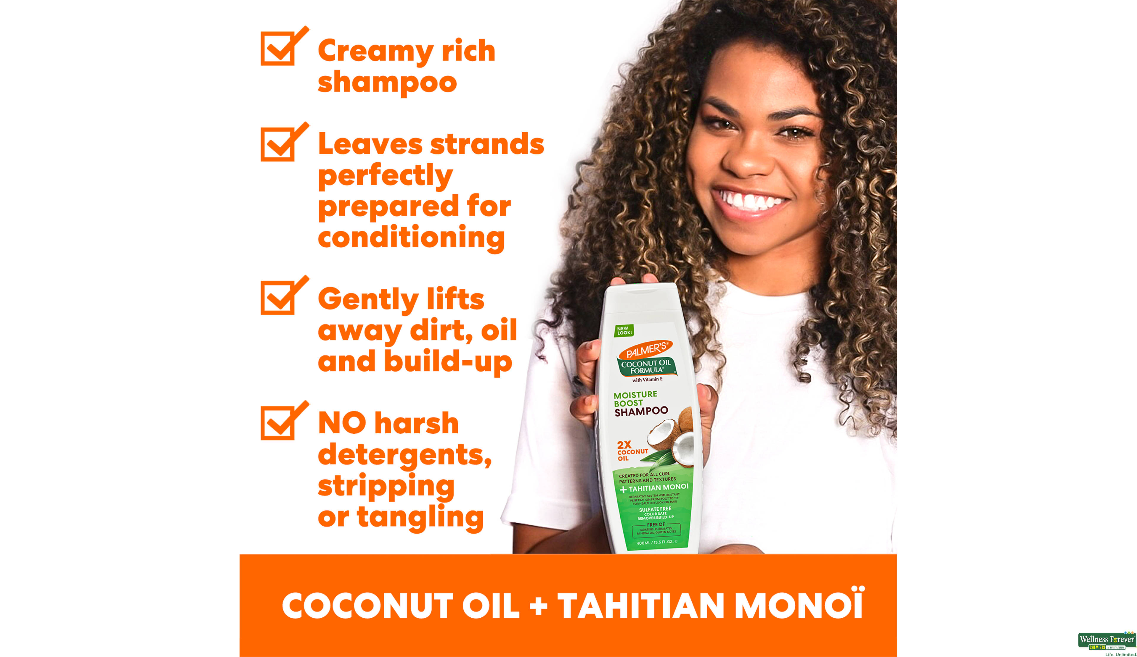 PALMERS SHMP COCONUT OIL 400ML- 3, 400ML, 