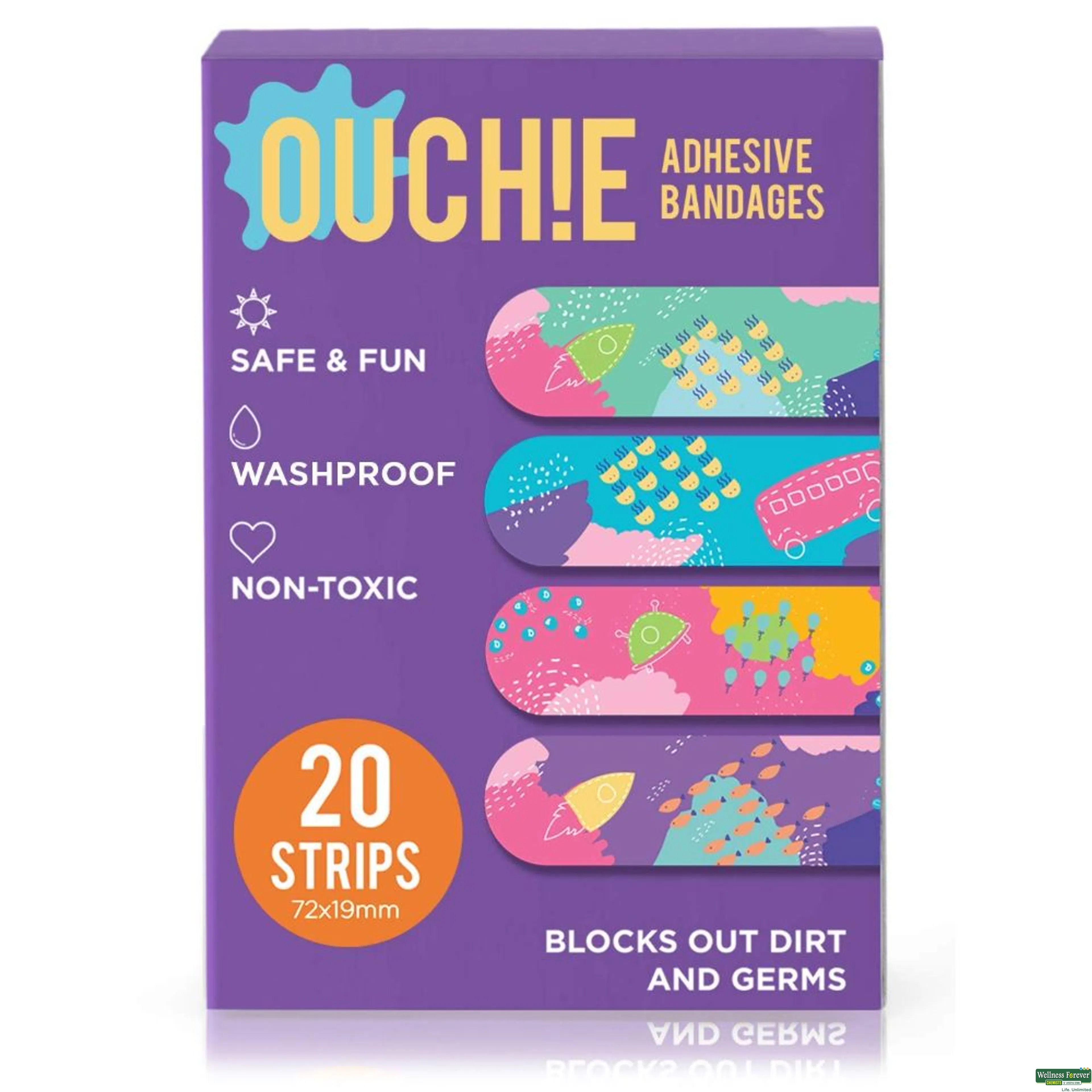OUCHIE WASHPROOF PURPLE 20PC-image