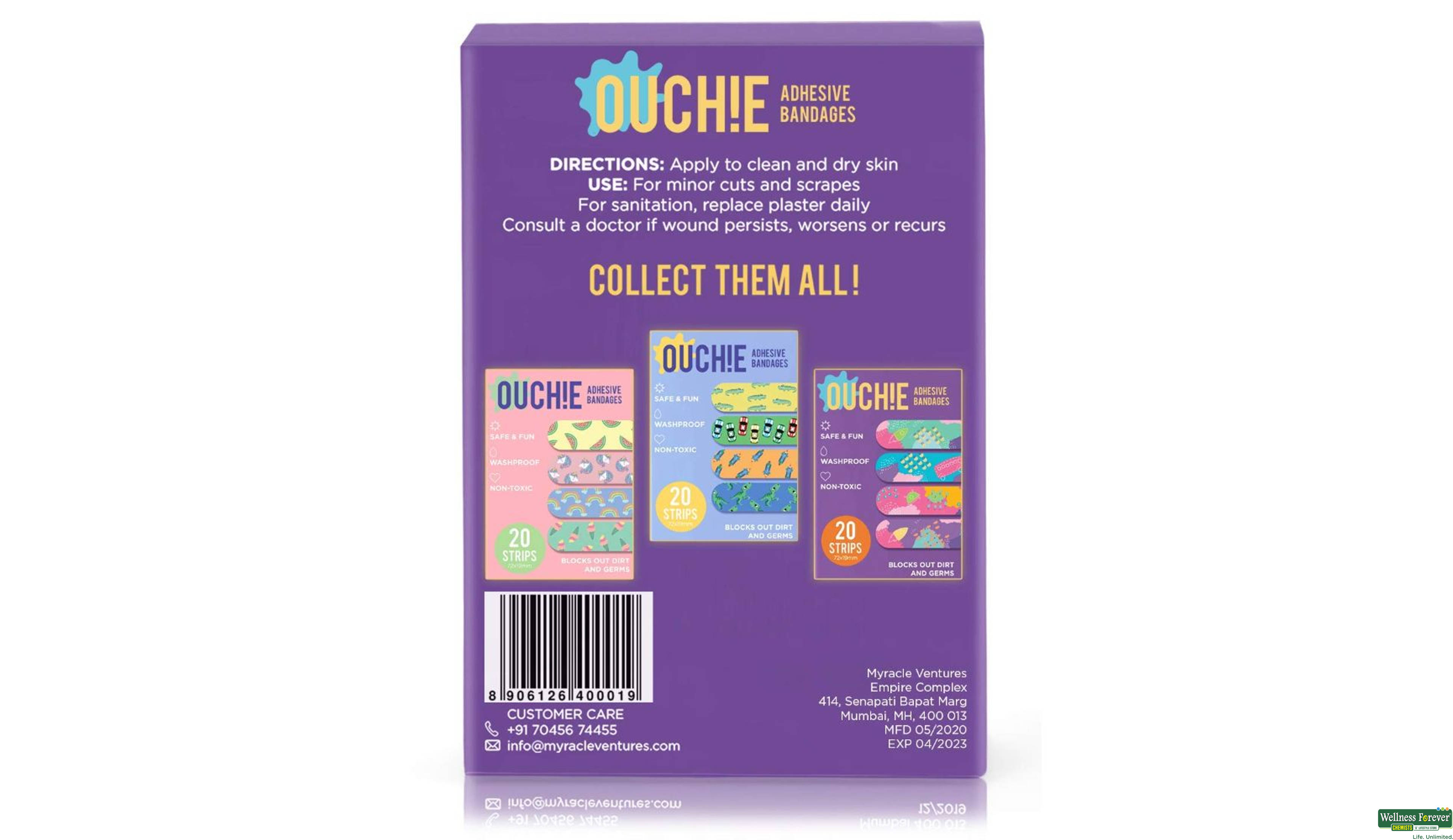 OUCHIE WASHPROOF PURPLE 20PC- 2, 20PC, null
