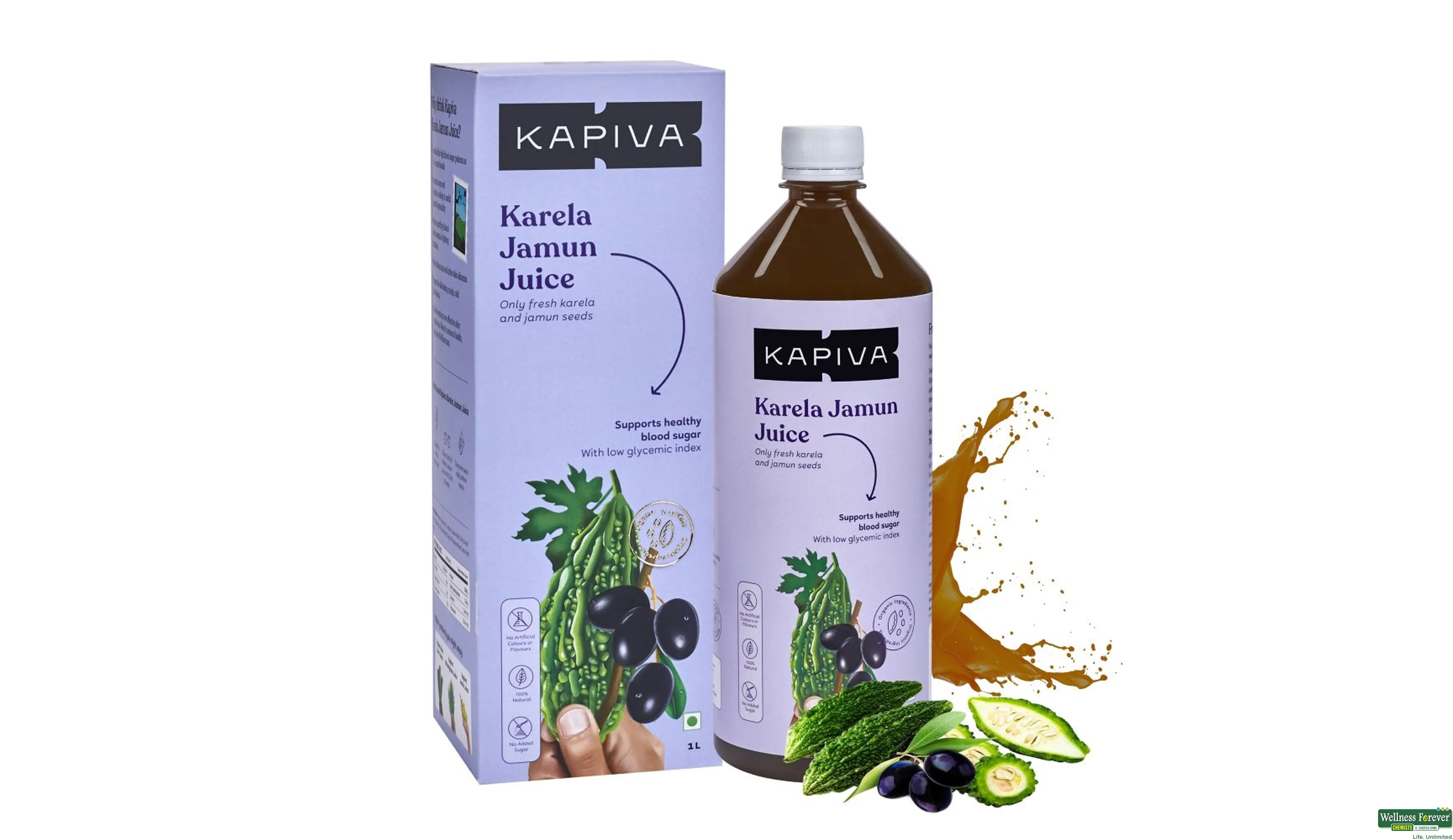 KAPIVA JUICE KARELA JAMUN 1LTR- 1, 1LTR, 