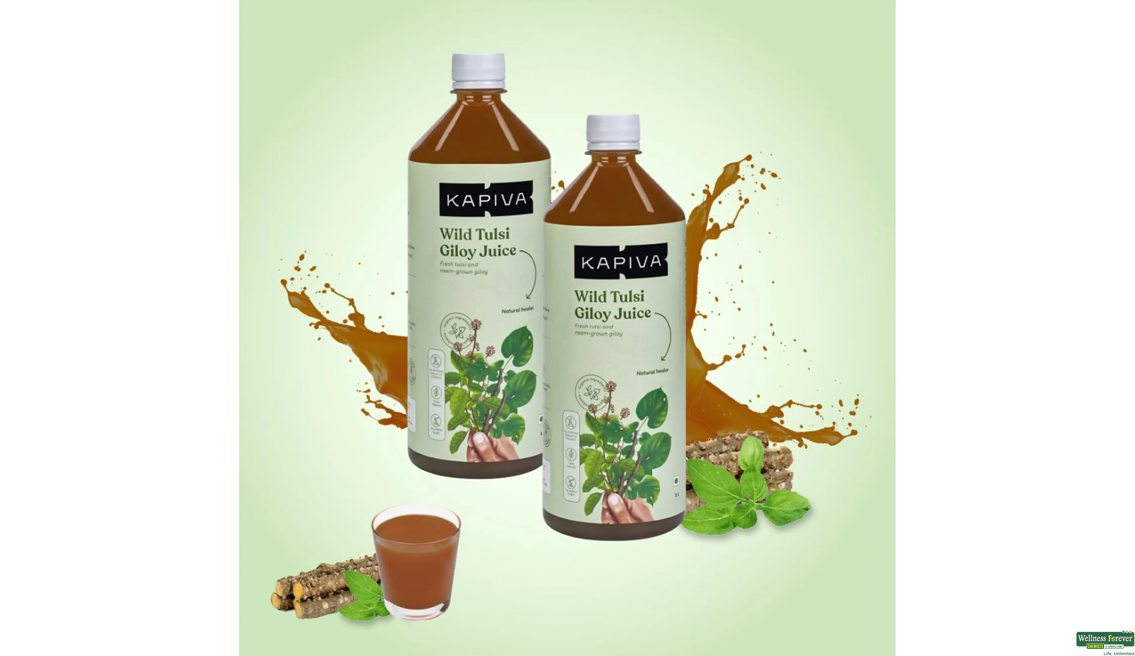 KAPIVA JUICE TULSI GILOY 1LTR- 3, 1LTR, 