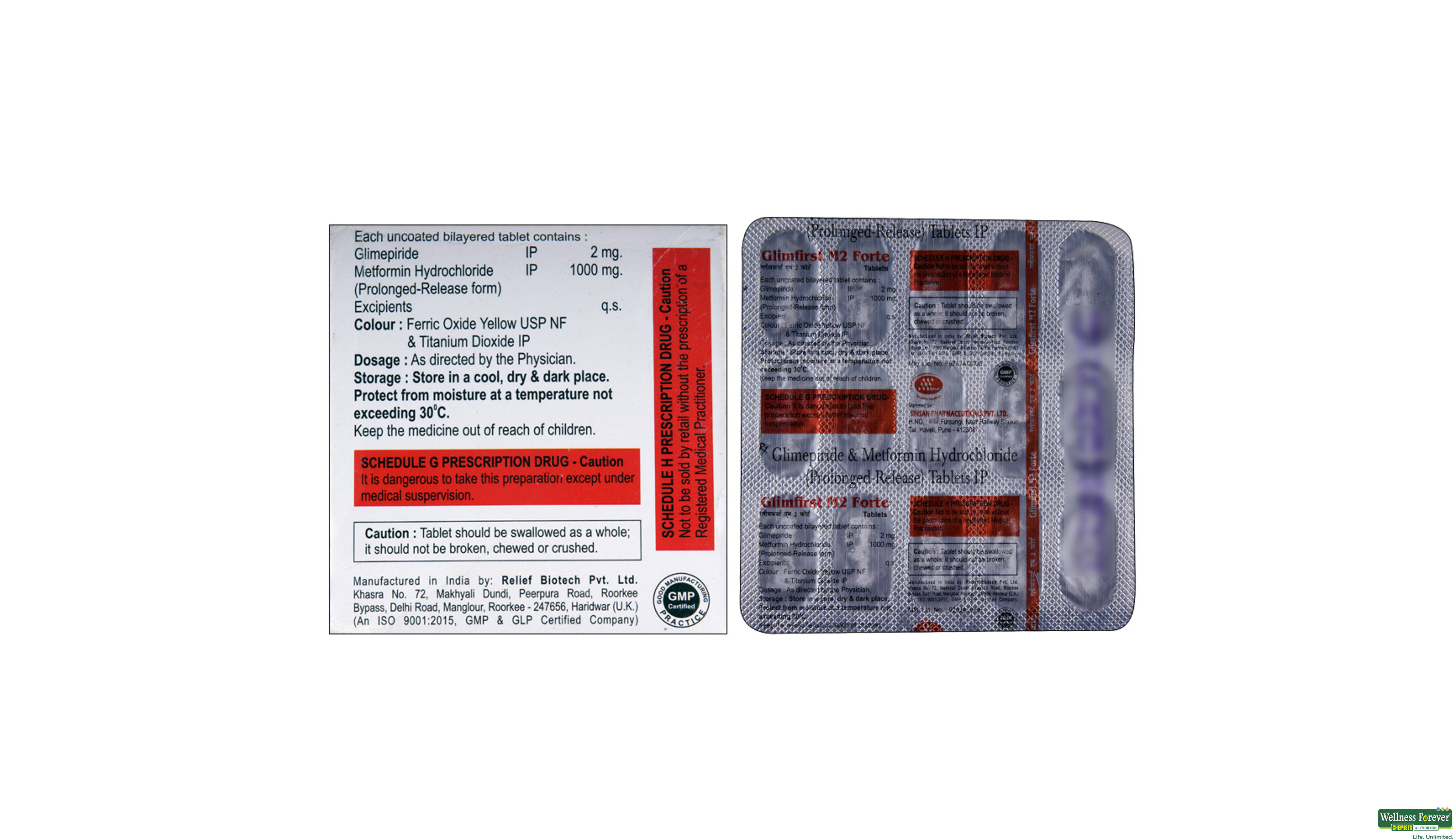 GLIMFIRST-M 2MG FORTE 15TAB- 2, 15TAB, 
