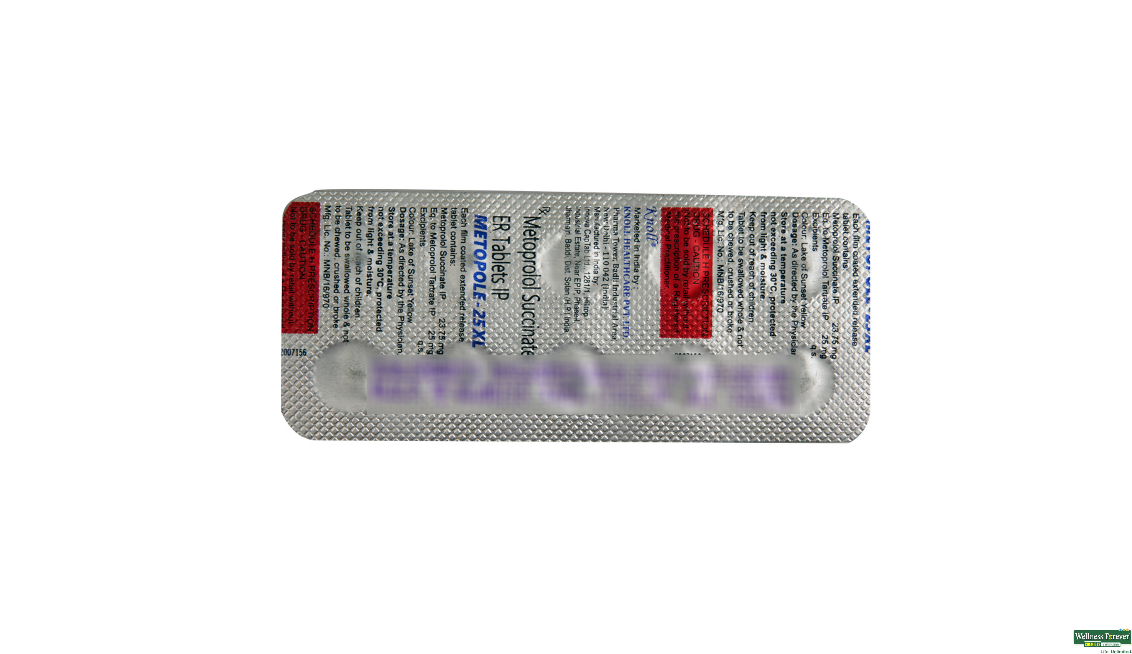METOPOLE-XL 25MG 10TAB- 2, 10TAB, 