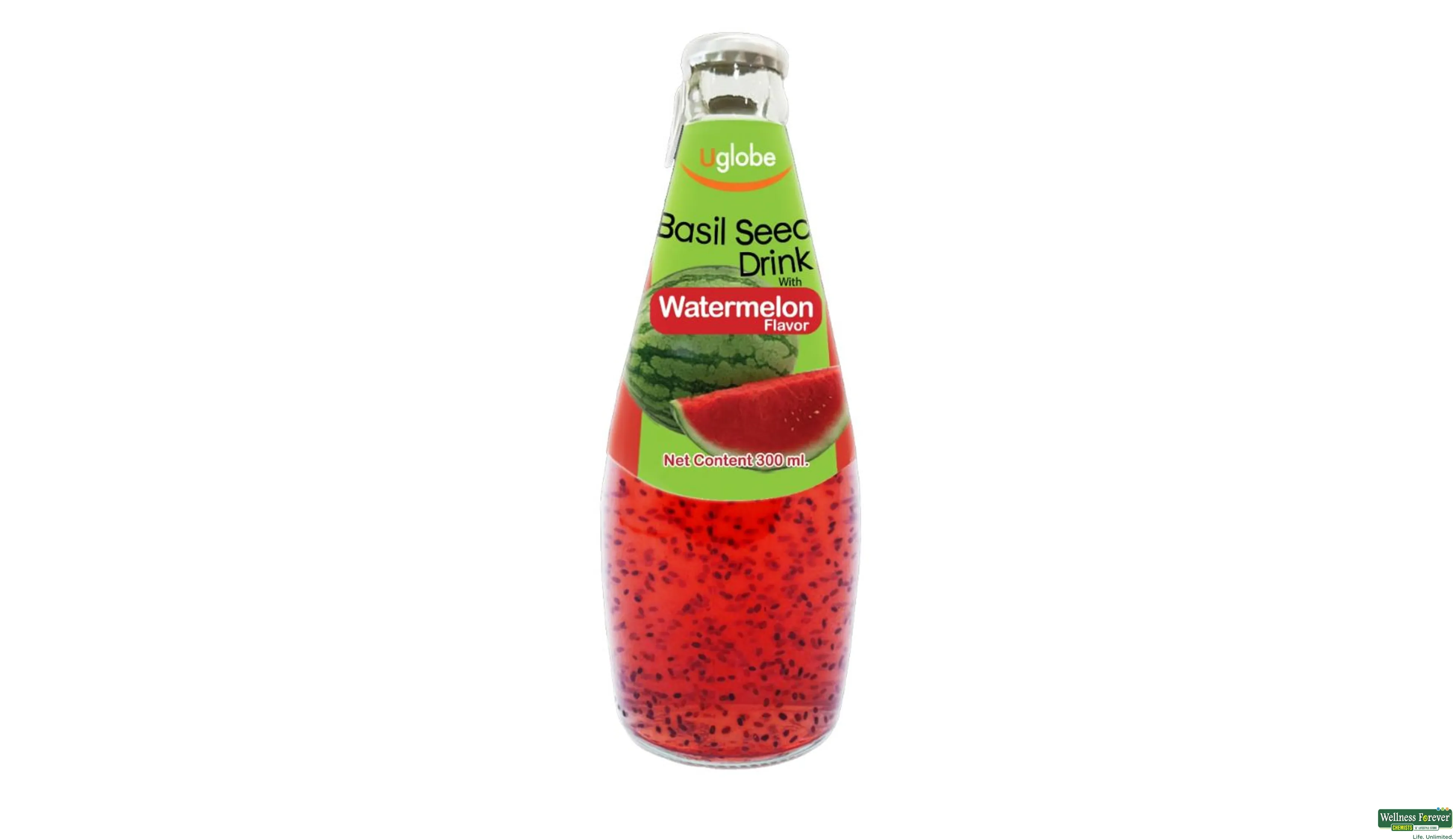 U GLOBE BASIL SEED DRINK WATERMELON 300ML- 1, 300ML, null