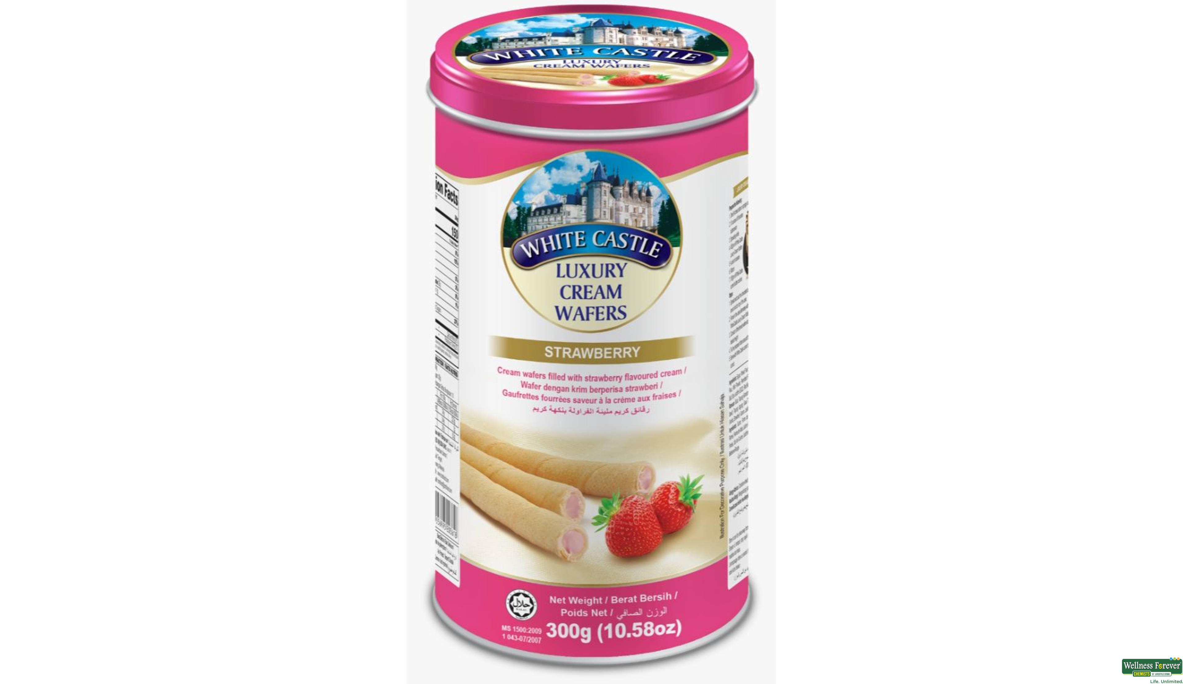 WHITE CASTLE CRM WAFER STRAWBERRY 300GM- 1, 300GM, null