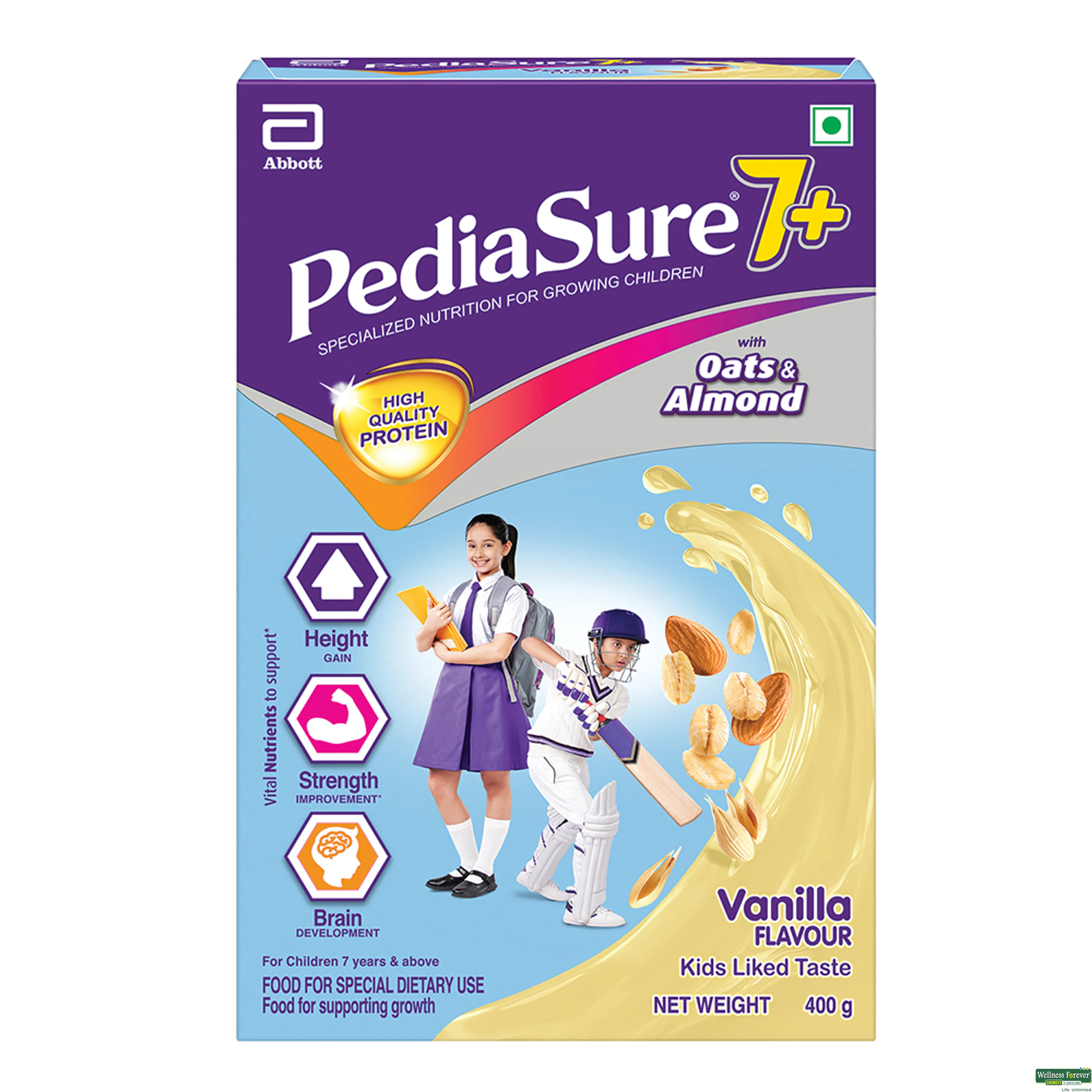 PEDIASURE 7 PLUS VANILA PWDR 400GM-image