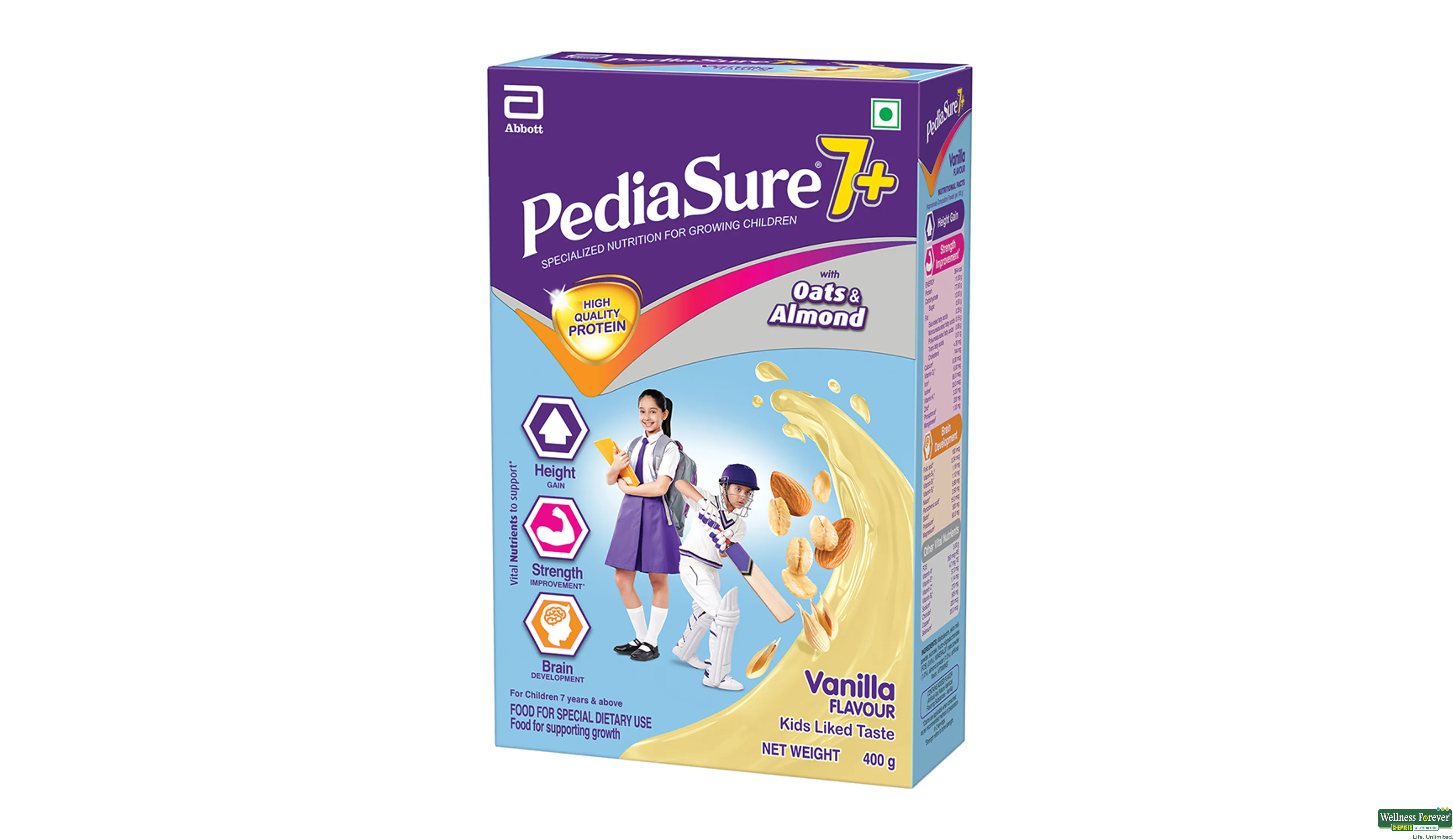 PEDIASURE 7 PLUS VANILA PWDR 400GM- 6, 400GM, 