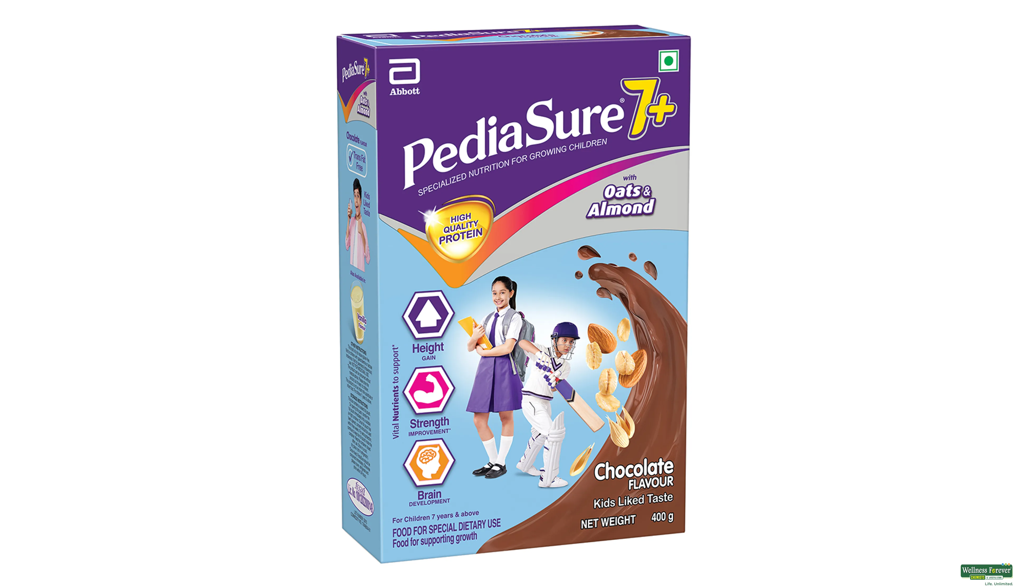 PEDIASURE 7 PLUS CHOCOLATE PWDR 400GM- 6, 400GM, 