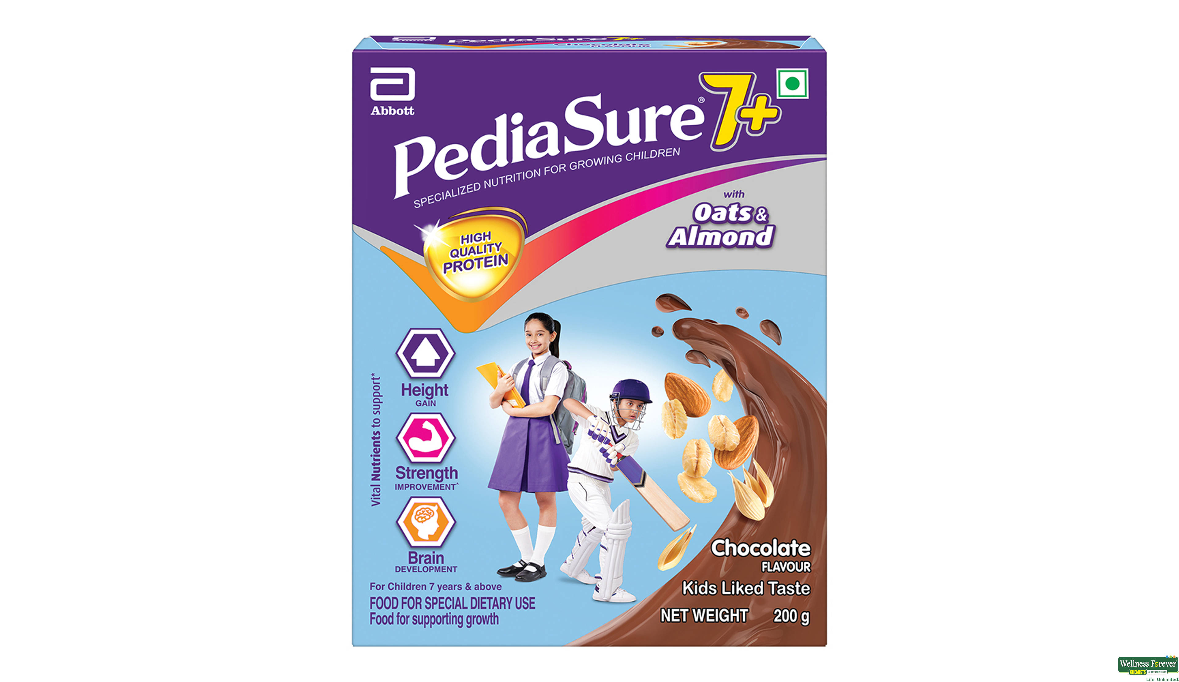 PEDIASURE 7 PLUS CHOCOLATE PWDR 200GM- 2, 200GM, 