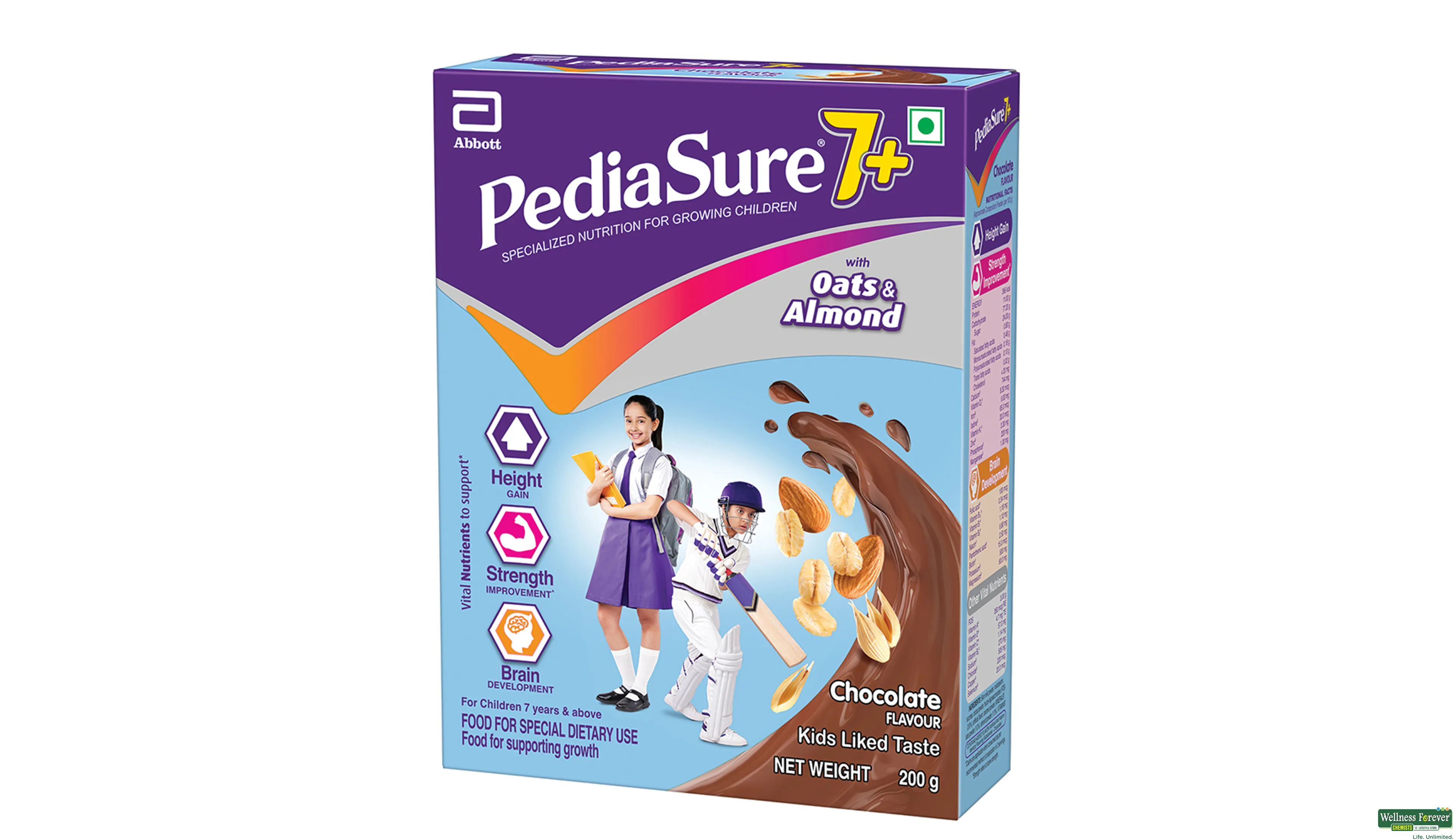 PEDIASURE 7 PLUS CHOCOLATE PWDR 200GM- 6, 200GM, 