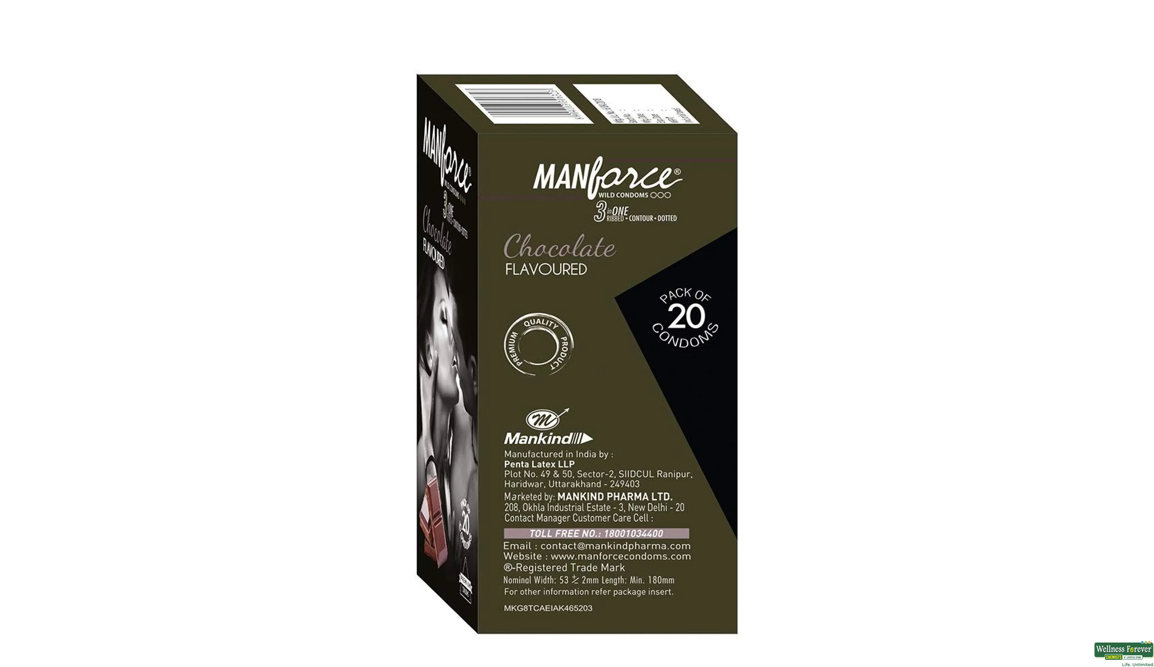 MANFORCE CONDOM WILD CHOC 20PC- 2, 20PC, 