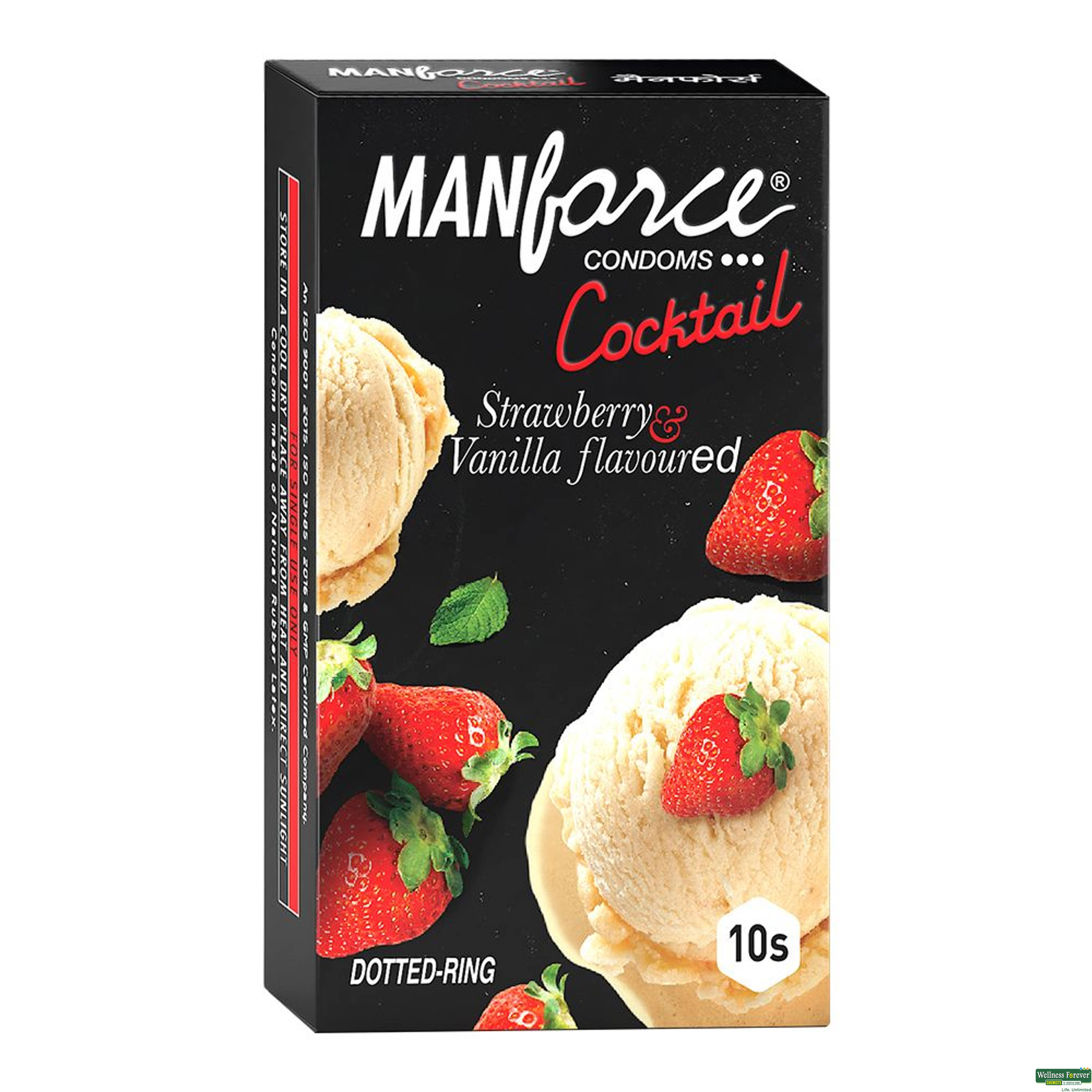 Manforce Strawberry & Vanilla Flavored Condoms 10 Pieces-image
