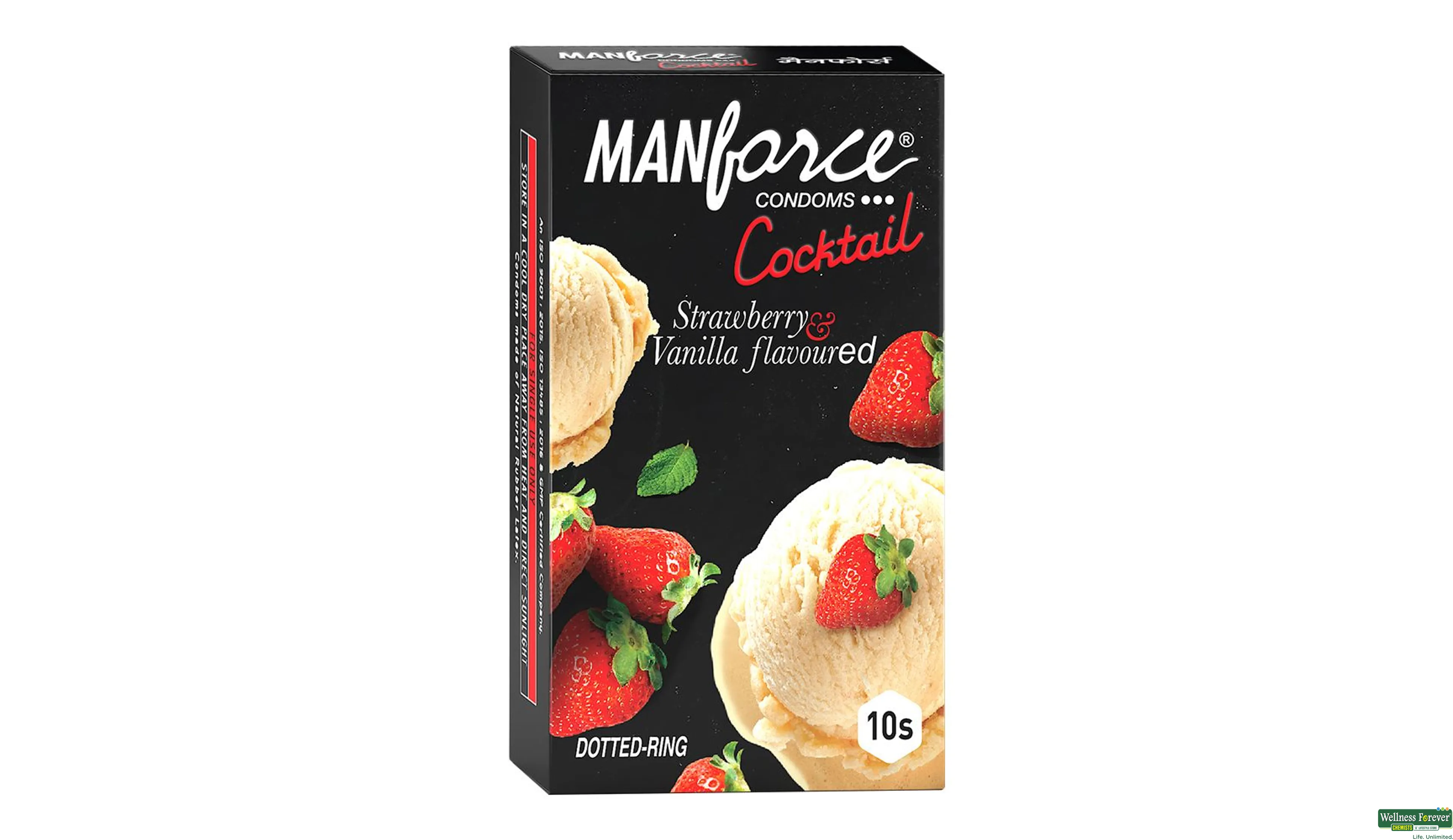 MANFORCE CONDOM STRAWBERRY/VANI 10PC- 1, 10PC, 