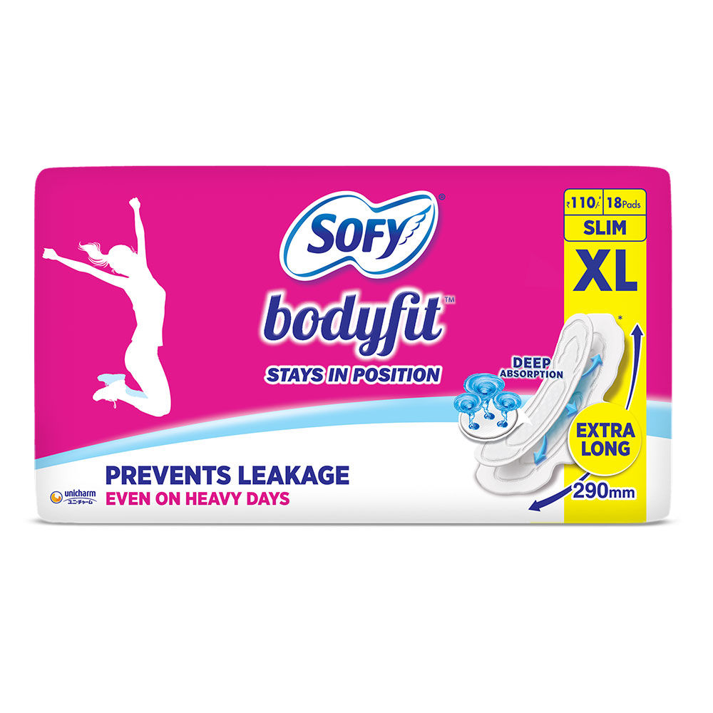 SOFY BodyFit Extra Large AntiBActiria Sanitary Pad (Pack of 6, 6 Pads Each)