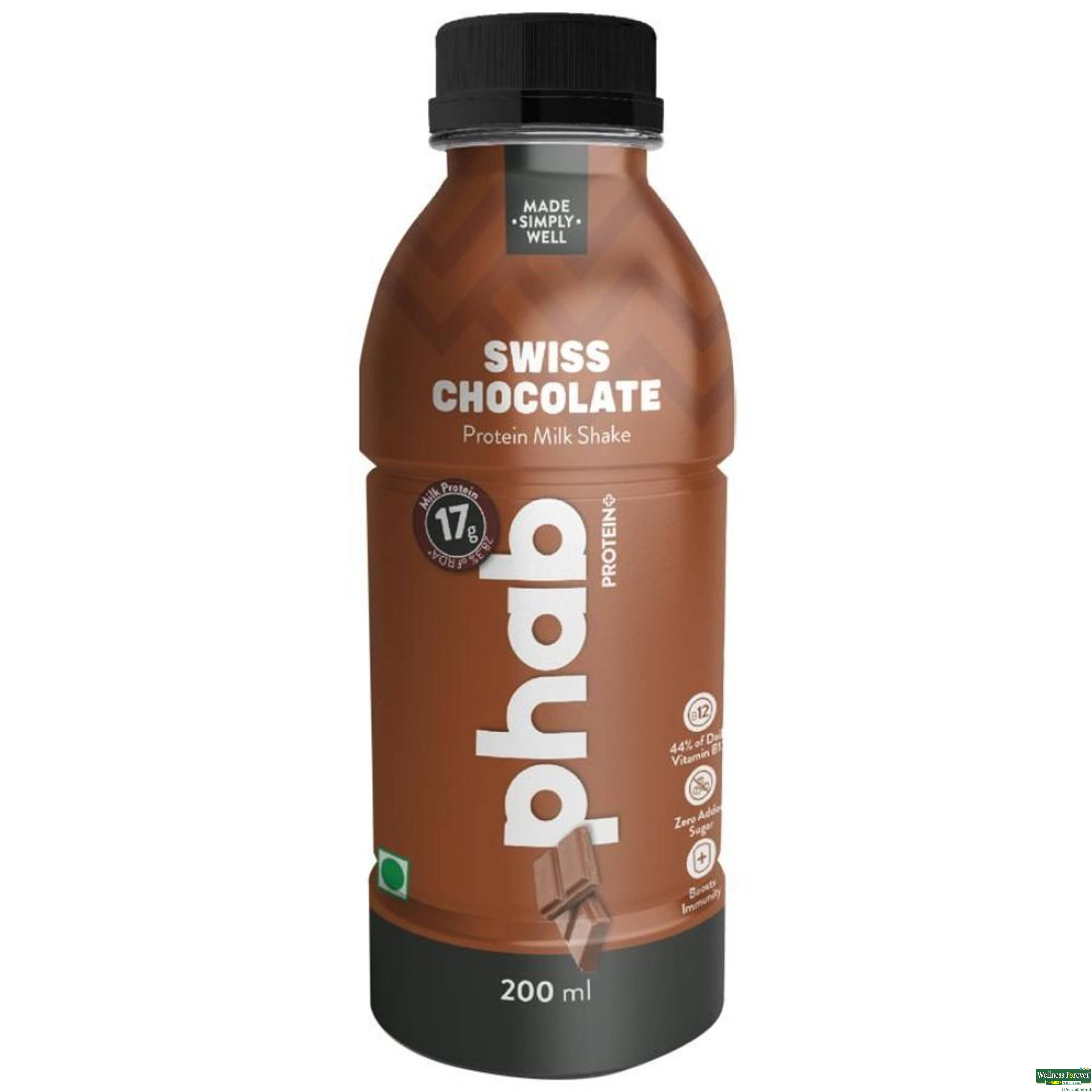 Phab Protein Milkshake, Swiss Chocolate, 200 ml-image